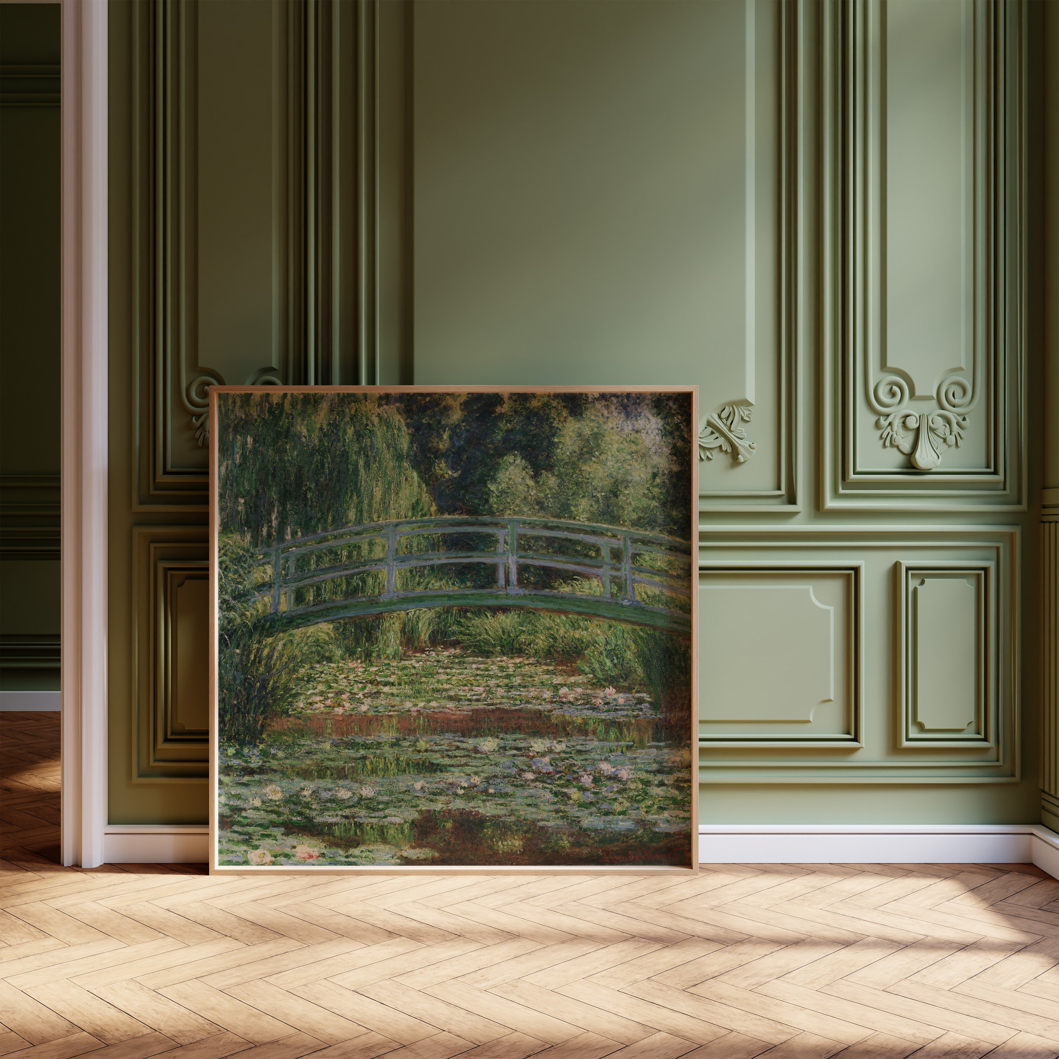 The Japanese Footbridge and the Water Lily Pool, Giverny (Harmony in Green)