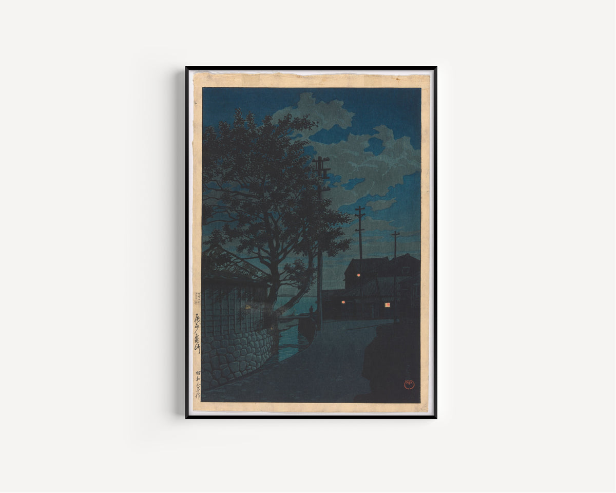 Kawase Hasui — Kamezaki, Bishu | Japanese Woodblock Print (Shin Hanga)