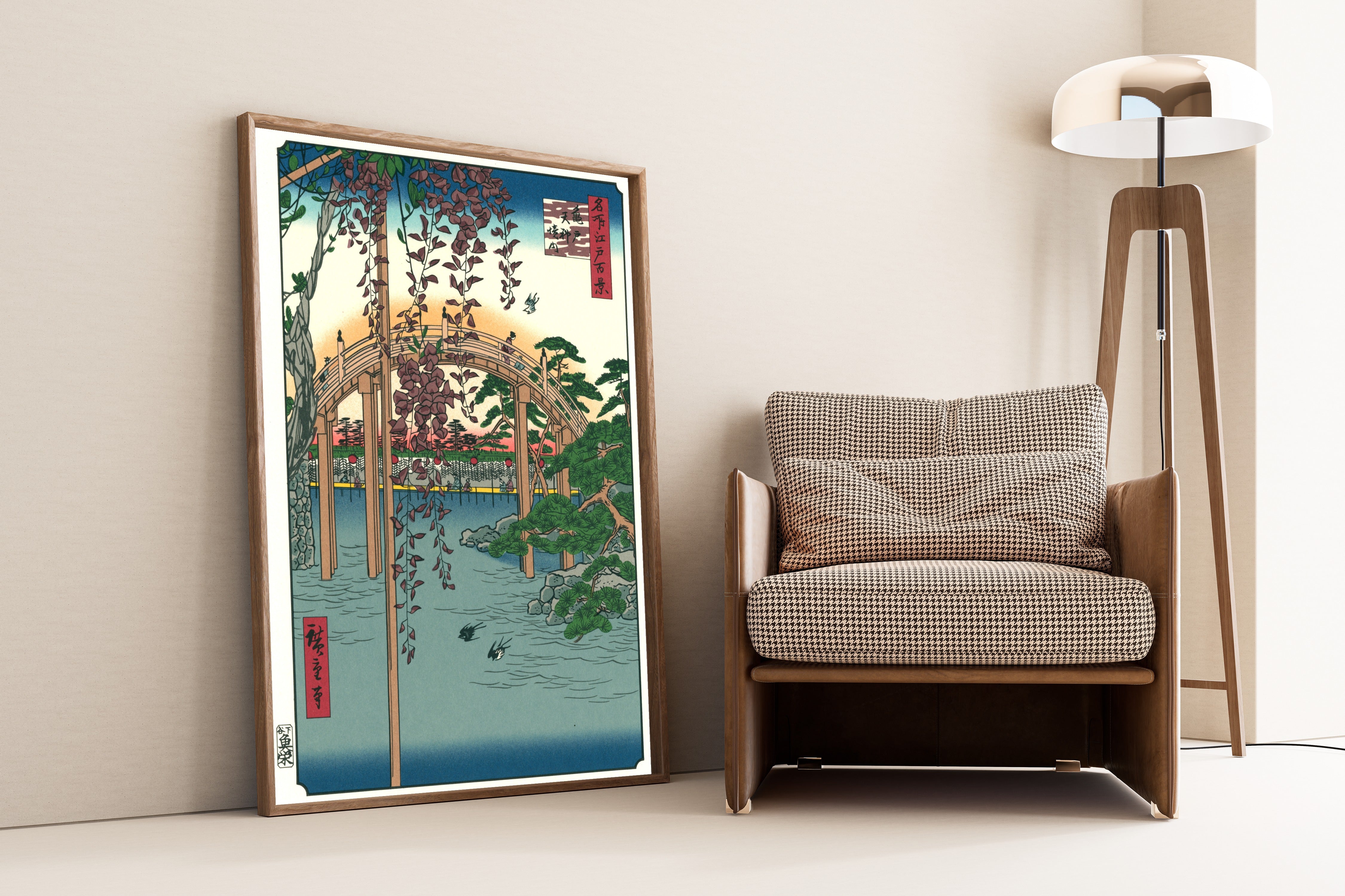 Utagawa Hiroshige — Inside Kameido Tenjin Shrine | Japanese Woodblock Print (Ukiyo-e)