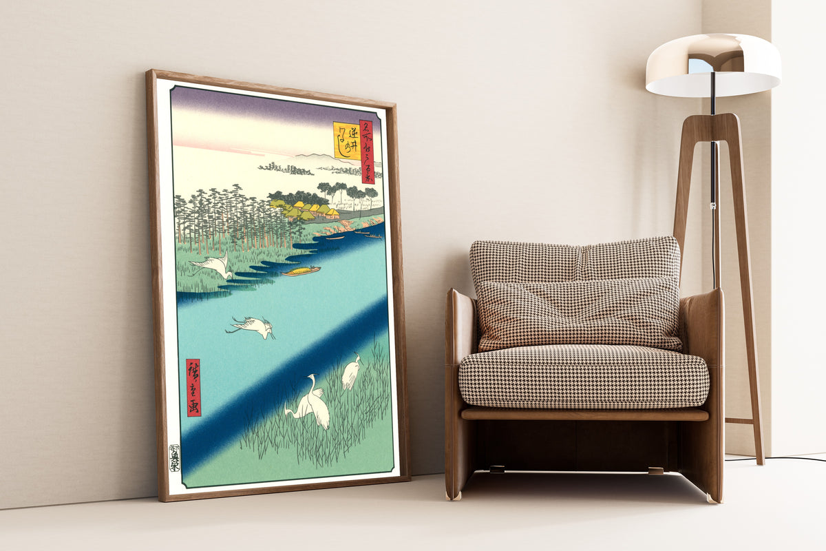Utagawa Hiroshige — 100 Views of Edo: Sakasai Ferry | Japanese Woodblock Print (Ukiyo-e)