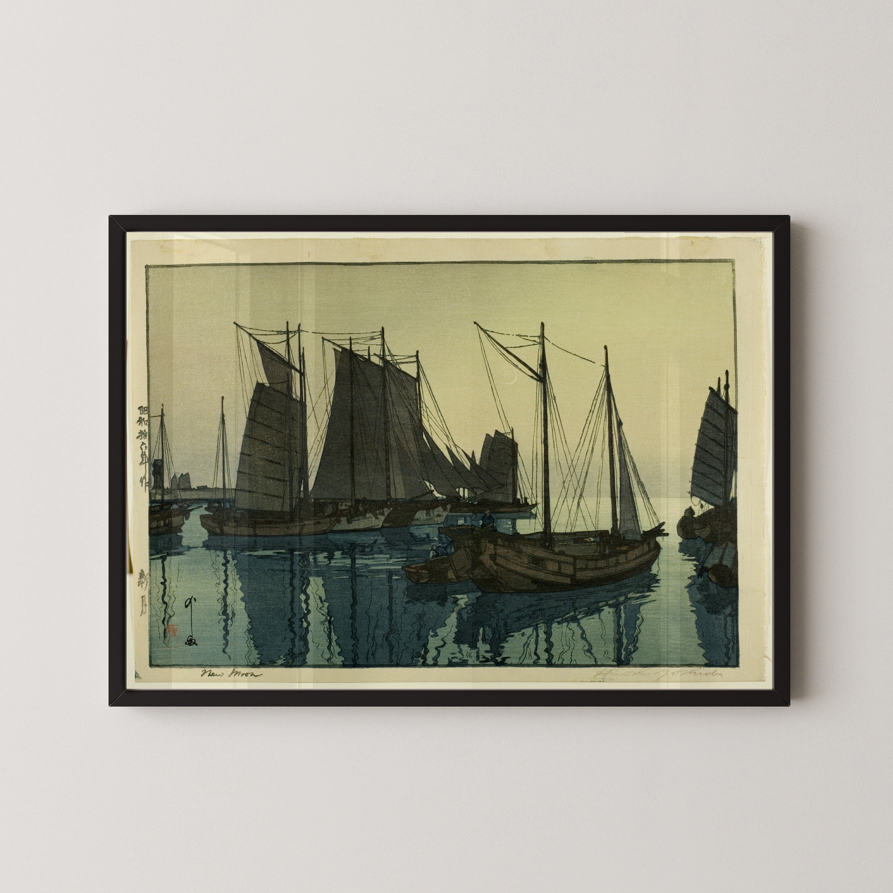 Hiroshi Yoshida — New Moon | Japanese Woodblock Print (Shin Hanga)