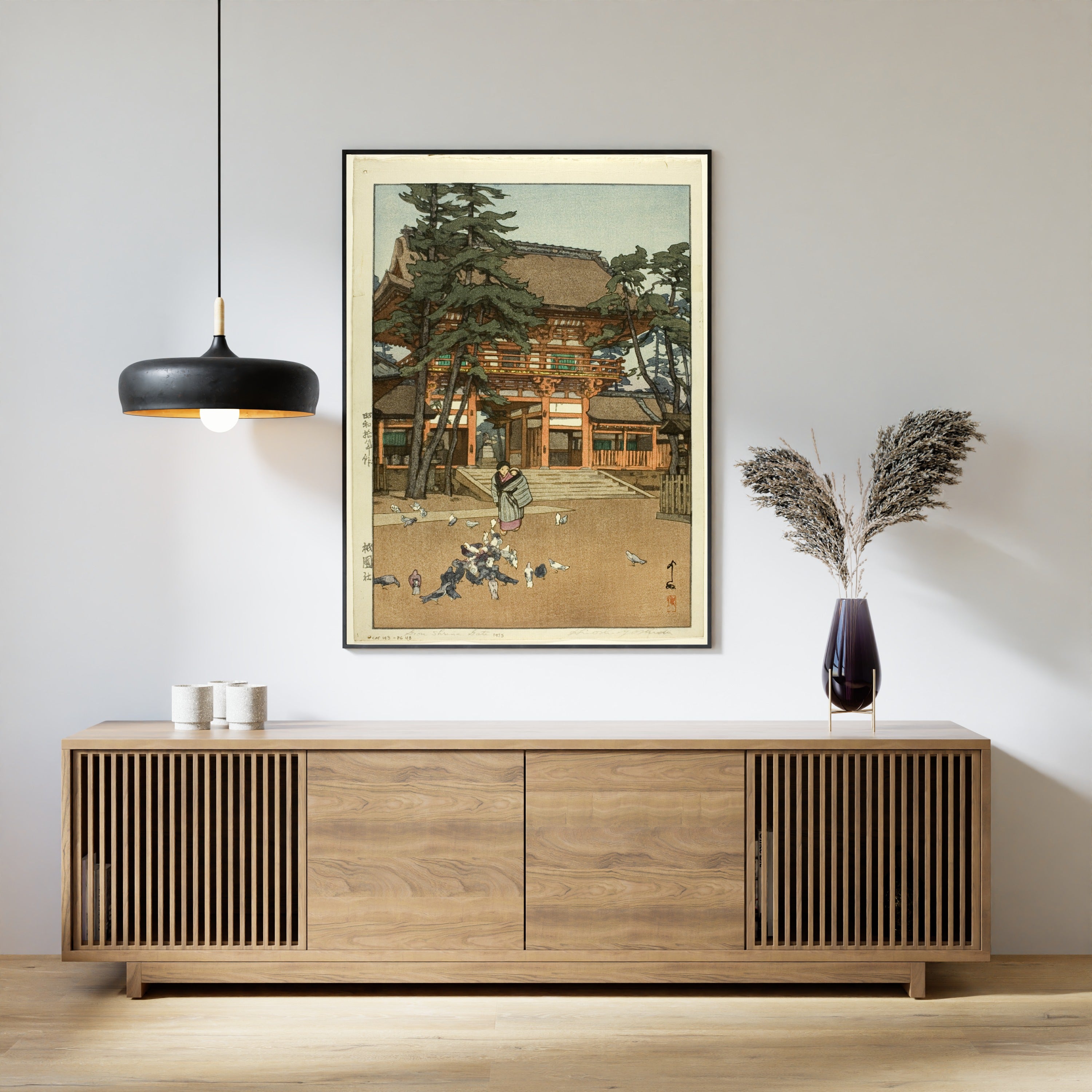 Hiroshi Yoshida — Gion Shrine Gate | Japanese Woodblock Print (Shin Hanga)