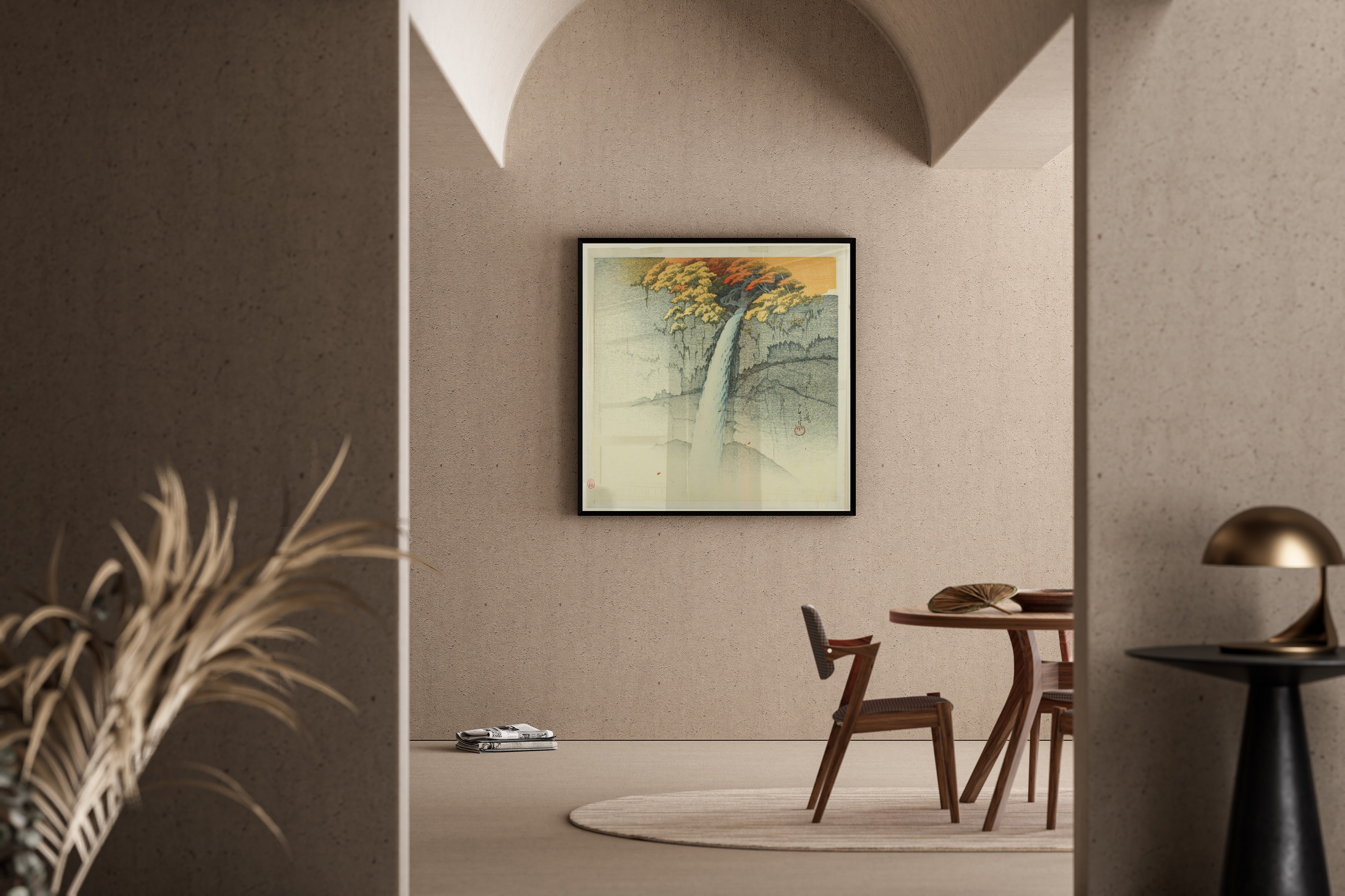 Kawase Hasui — Kegon Falls, Nikko | Japanese Woodblock Print (Shin Hanga)
