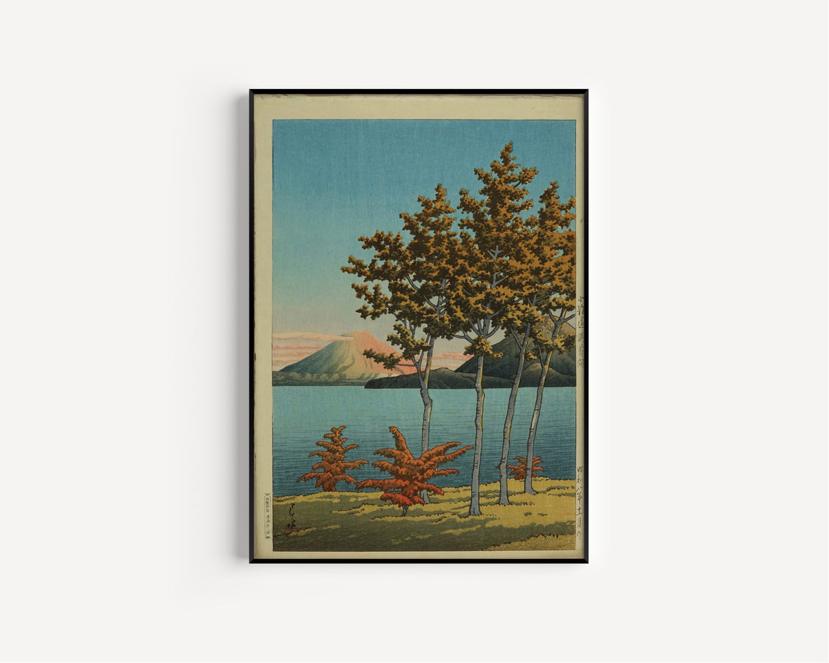 Kawase Hasui — Lake Toya, Hokkaido | Japanese Woodblock Print (Shin Hanga)