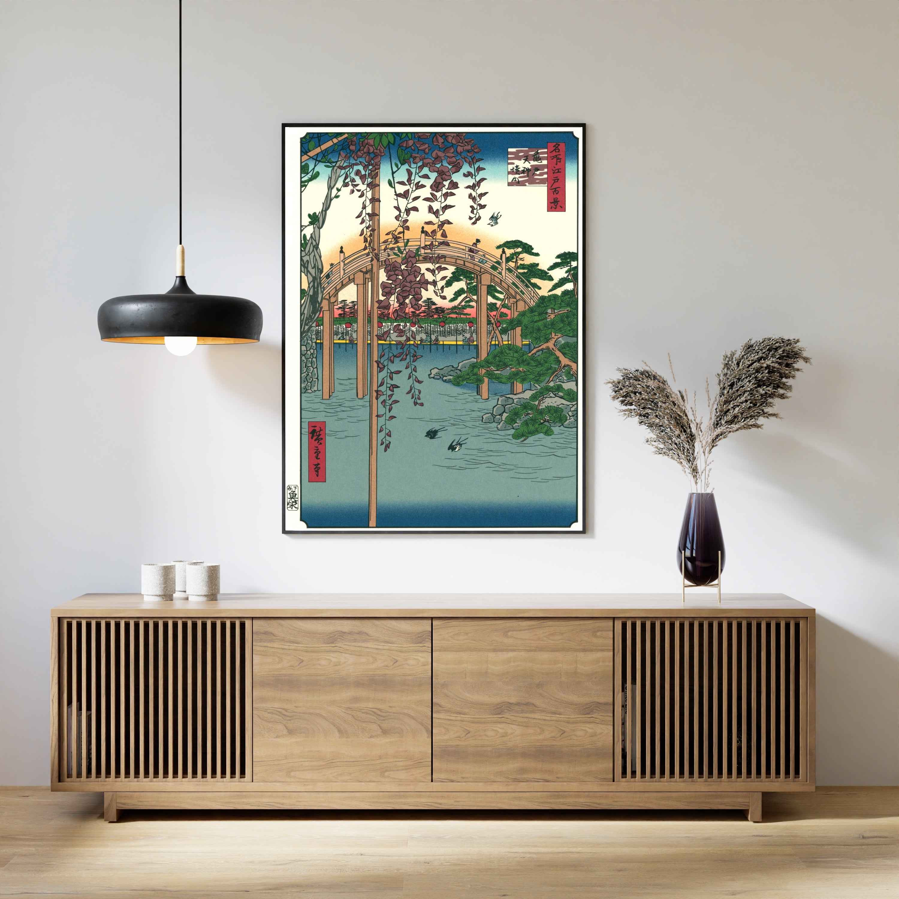 Utagawa Hiroshige — Inside Kameido Tenjin Shrine | Japanese Woodblock Print (Ukiyo-e)