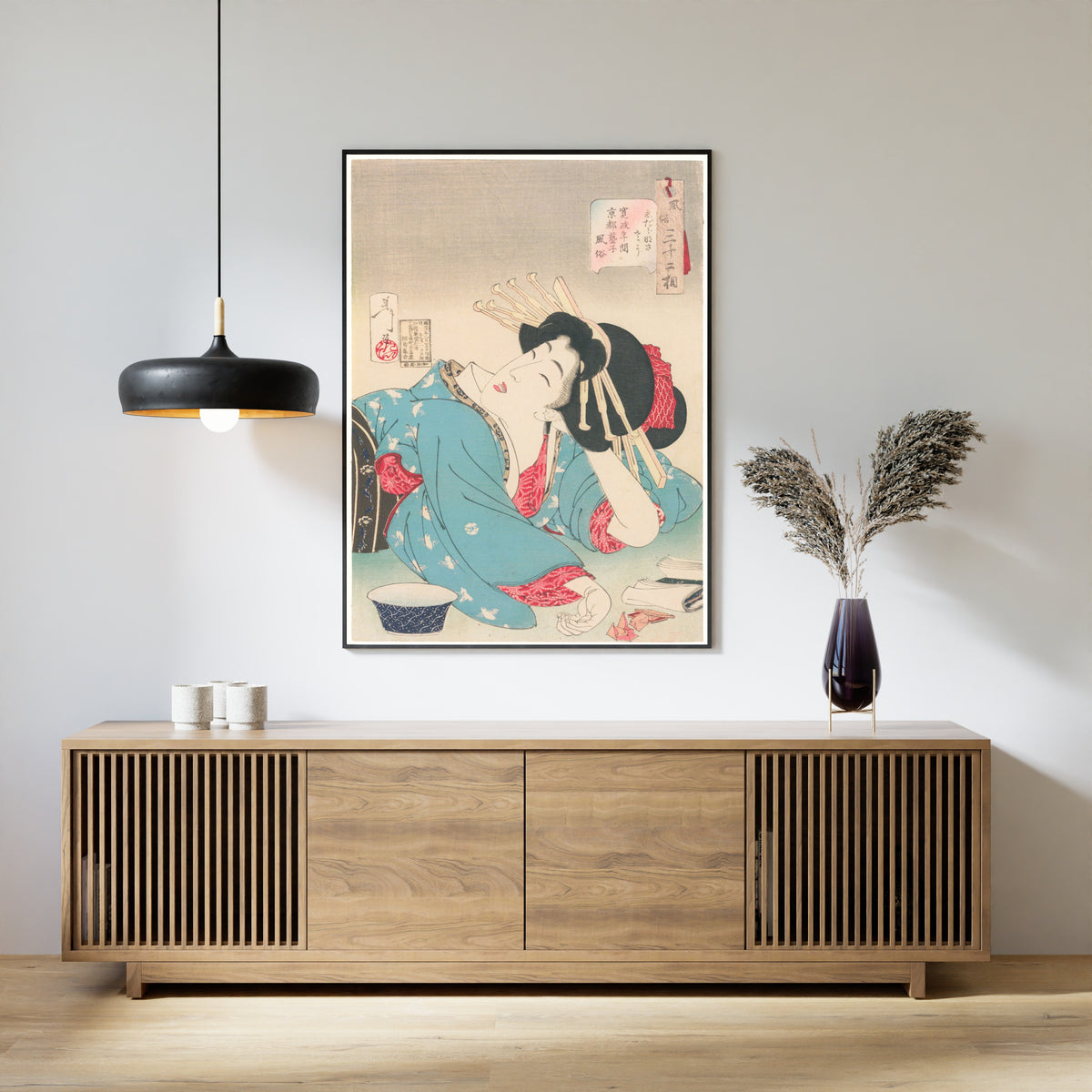 Tsukioka Yoshitoshi — Looks Slovenly (Kansei-era Kyoto geiko) | Japanese Woodblock Print (Ukiyo-e)