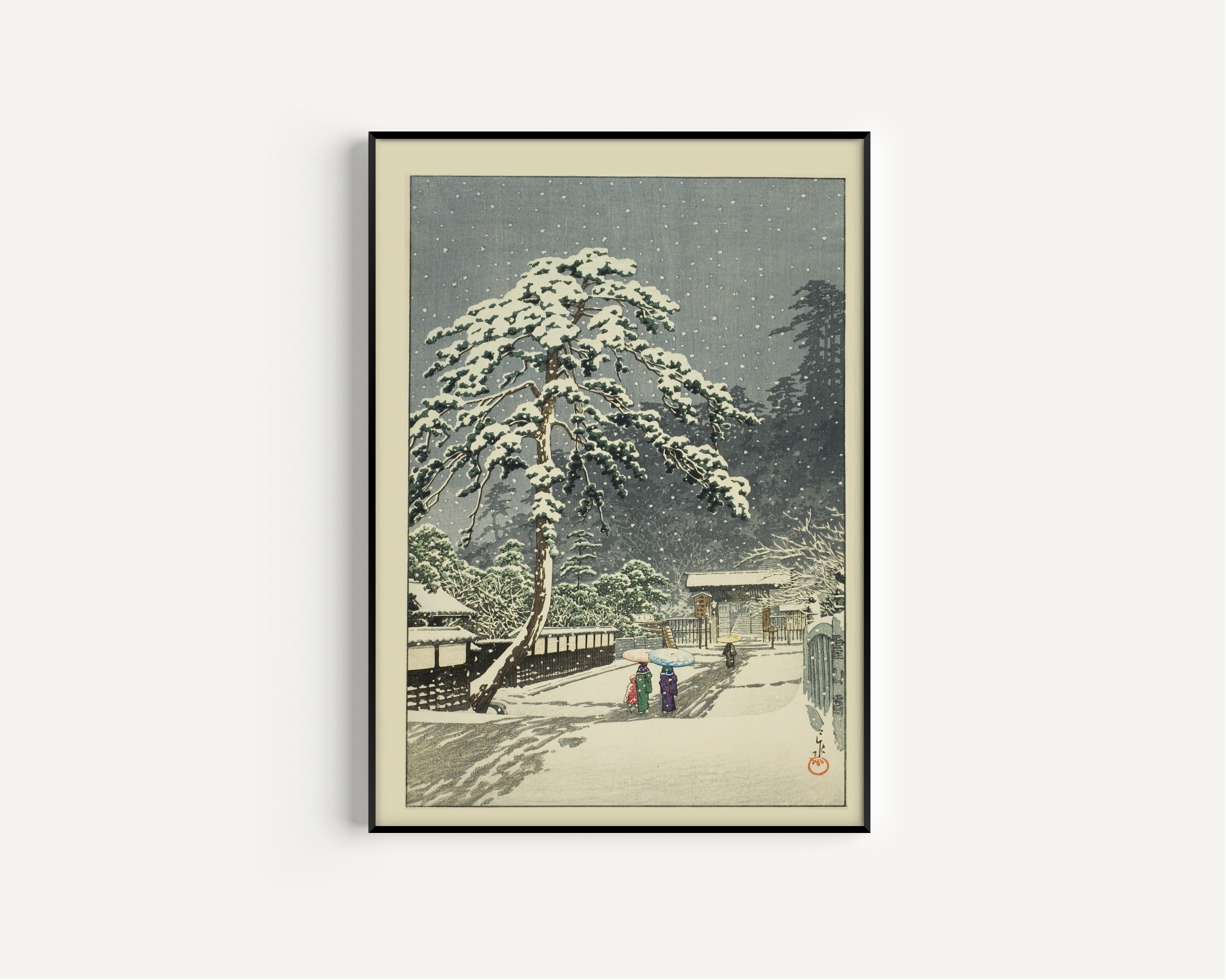 Kawase Hasui — Honmonji Temple, Ikegami | Japanese Woodblock Print (Shin Hanga)