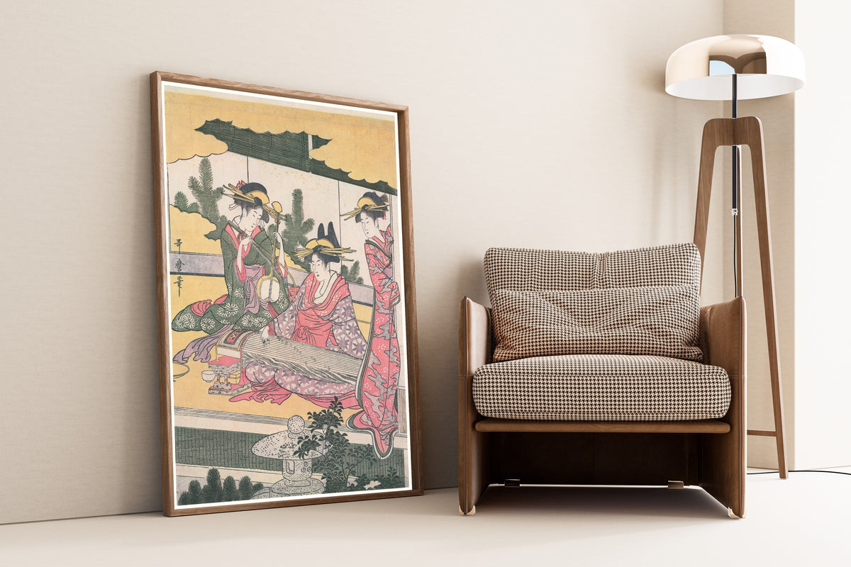 Kitagawa Utamaro — Parody of Ushiwakamaru and Princess Joruri (Right Sheet) | Japanese Woodblock Print (Ukiyo-e)