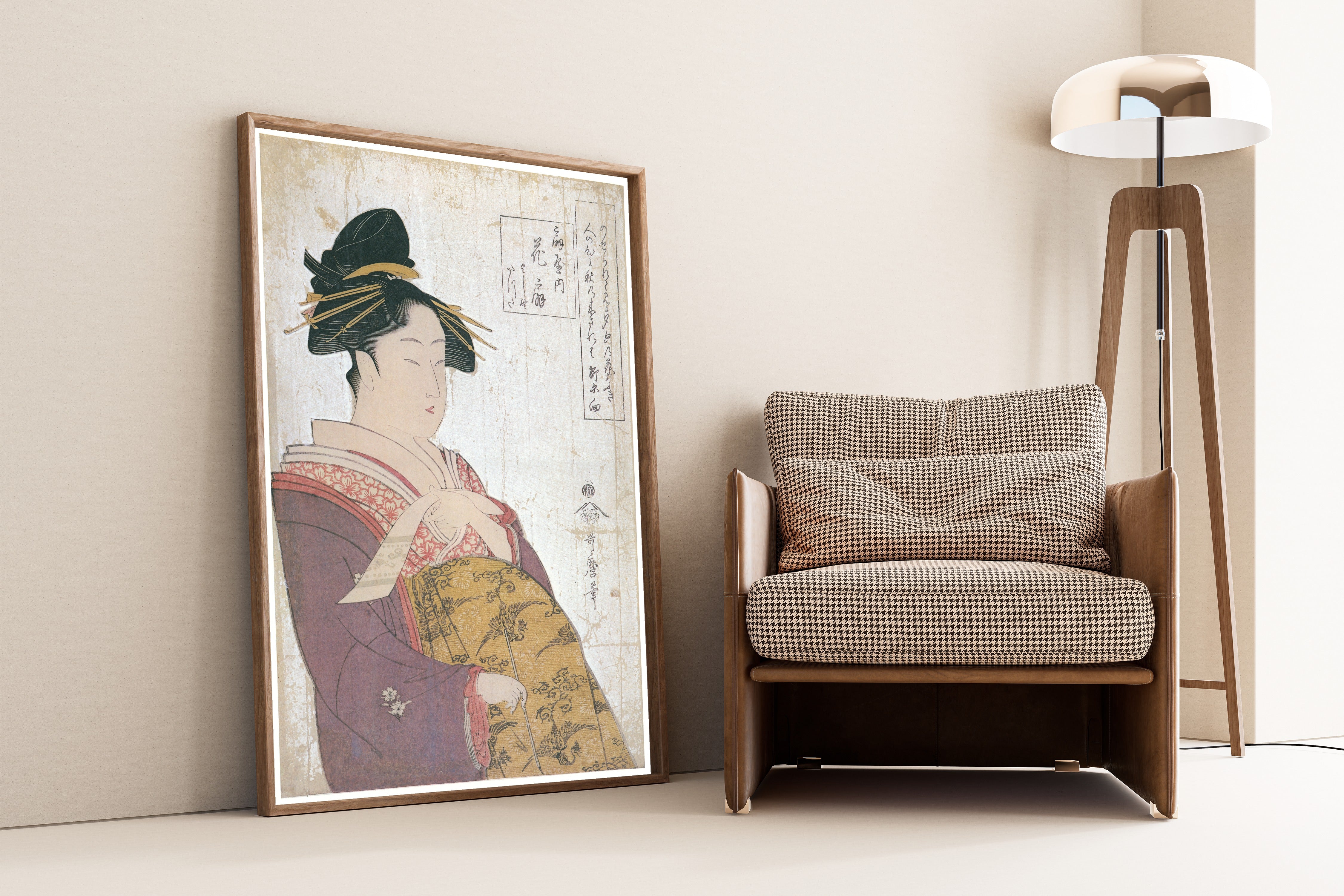 Kitagawa Utamaro — Hanaōgi of Ōgiya with kamuro Yoshino and Tatsuta | Japanese Woodblock Print (Ukiyo-e)