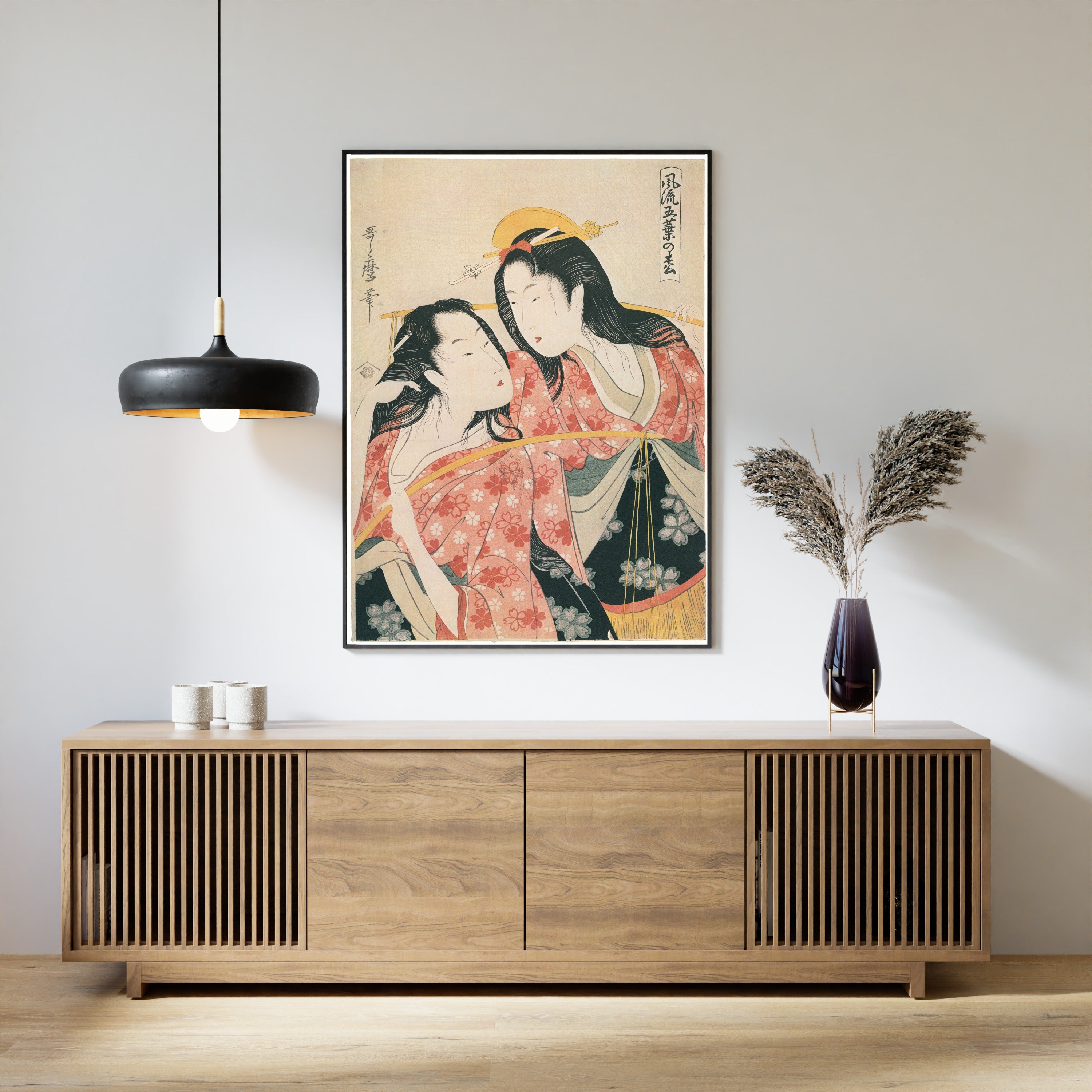 Kitagawa Utamaro — Salt Gathering (Shiokumi) | Japanese Woodblock Print (Ukiyo-e)