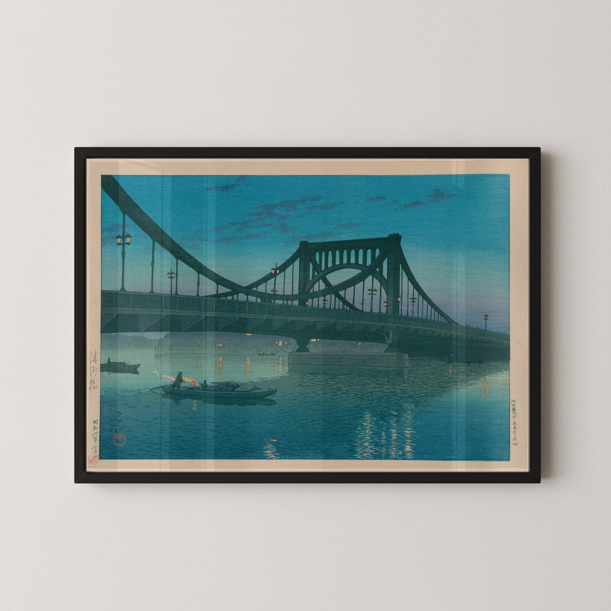Kawase Hasui — Kiyosu Bridge | Japanese Woodblock Print (Shin Hanga)