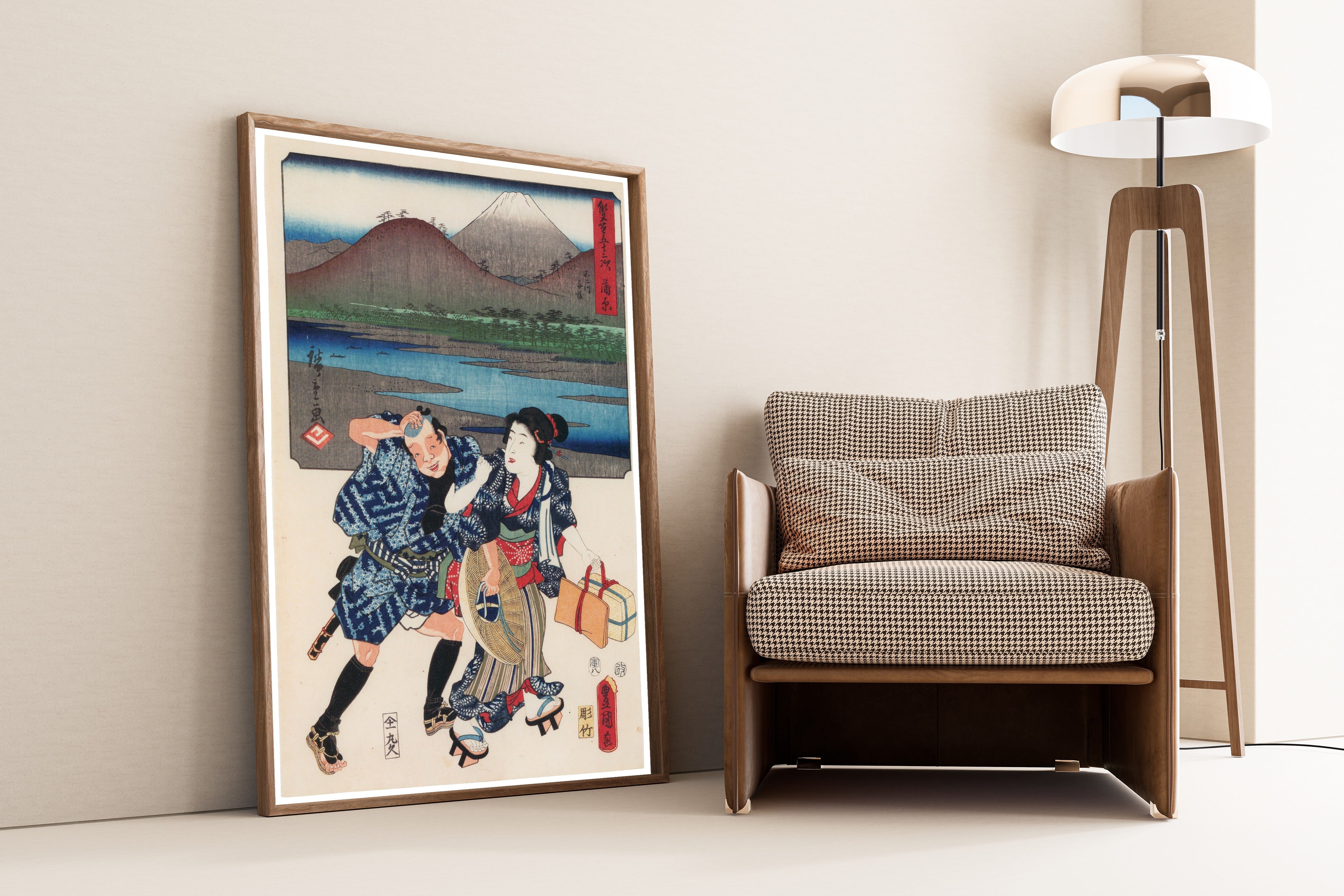 Utagawa Hiroshige & Utagawa Kunisada — Fifty-three Stations by Two Brushes: Kanbara | Japanese Woodblock Print (Ukiyo-e)