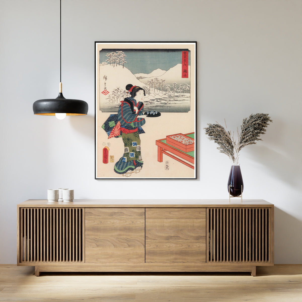 Utagawa Hiroshige & Utagawa Kunisada — Fifty-three Stations by Two Brushes: Mariko | Japanese Woodblock Print (Ukiyo-e)