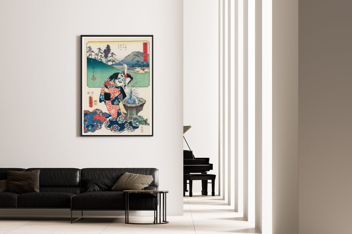 Utagawa Hiroshige & Utagawa Kunisada — Fifty-three Stations by Two Brushes: Nissaka | Japanese Woodblock Print (Ukiyo-e)