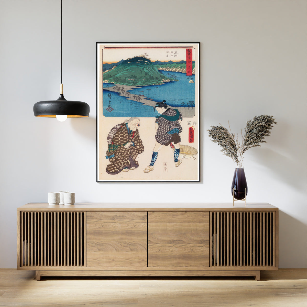 Utagawa Hiroshige & Utagawa Kunisada — Fifty-three Stations by Two Brushes: Arai | Japanese Woodblock Print (Ukiyo-e)