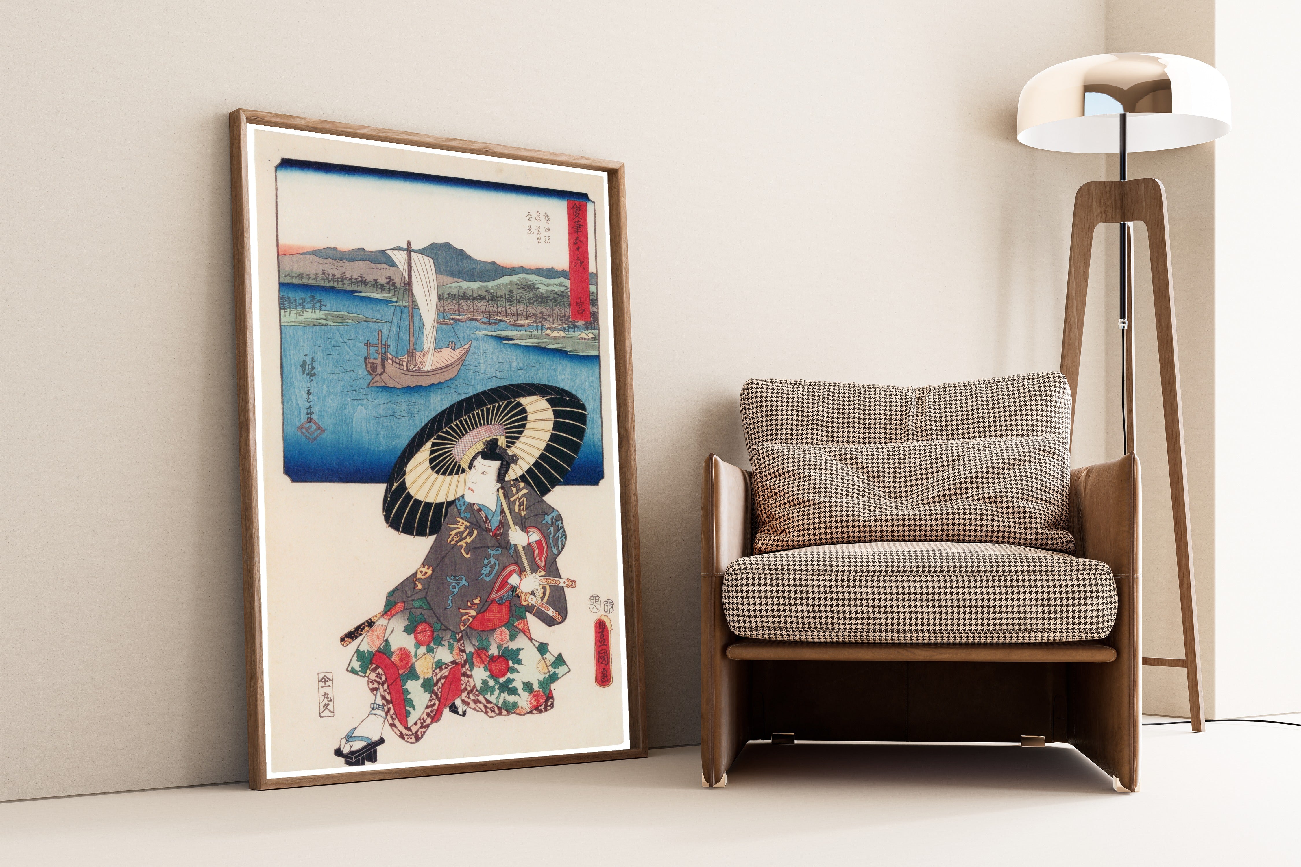 Utagawa Hiroshige & Utagawa Kunisada — Fifty-three Stations by Two Brushes: Miya | Japanese Woodblock Print (Ukiyo-e)