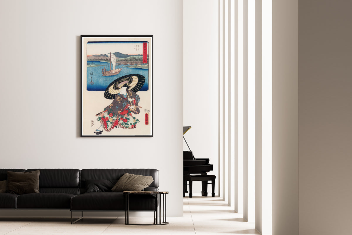 Utagawa Hiroshige & Utagawa Kunisada — Fifty-three Stations by Two Brushes: Miya | Japanese Woodblock Print (Ukiyo-e)
