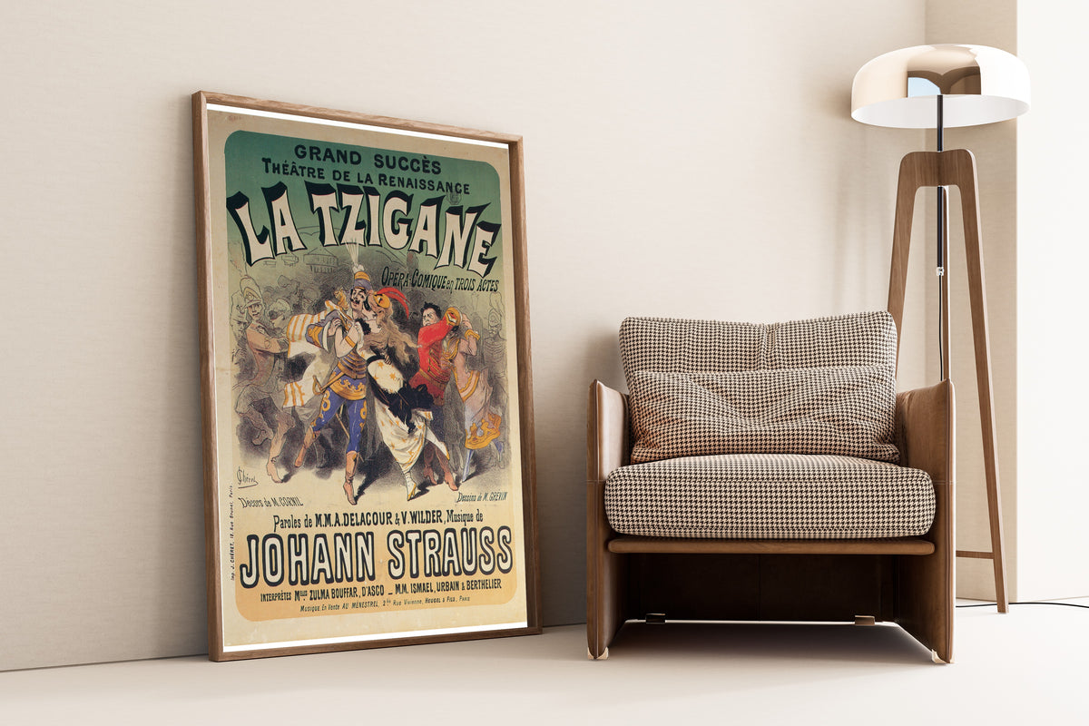 Jules Chéret — La Tzigane, Théâtre de la Renaissance (Johann Strauss) | Vintage Poster Print
