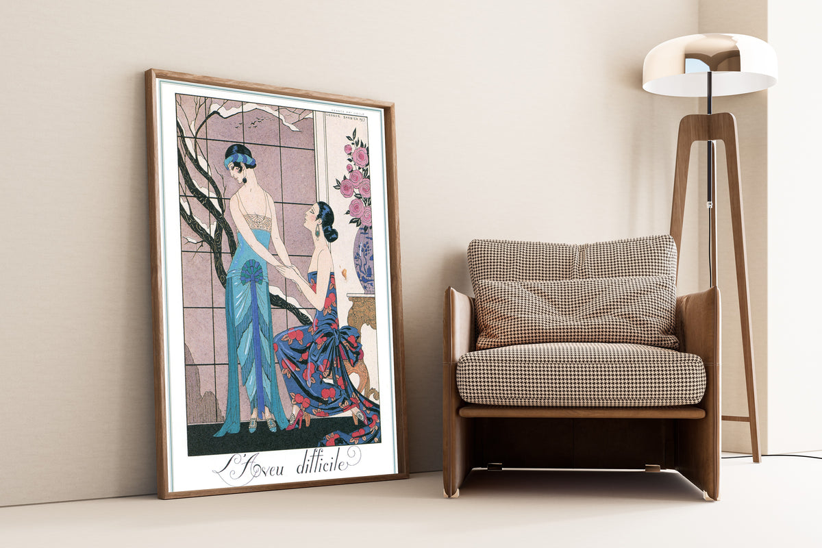 George Barbier — L'Aveu difficile | Art Deco Fashion Print
