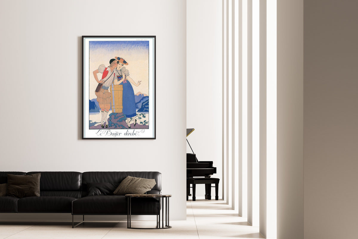 George Barbier — Le Baiser dérobé | Art Deco Fashion Print