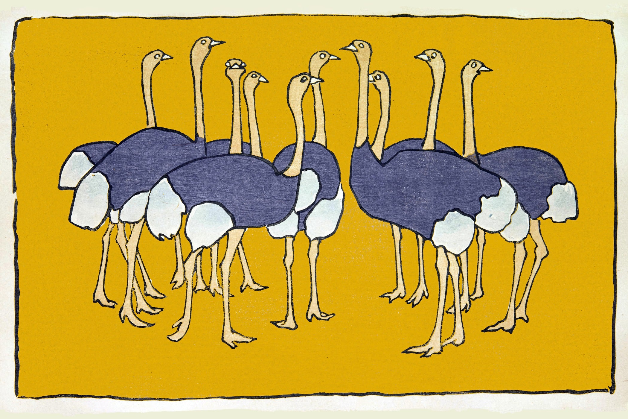 Asai Chū — Ostriches | Meiji Western-Style Painting