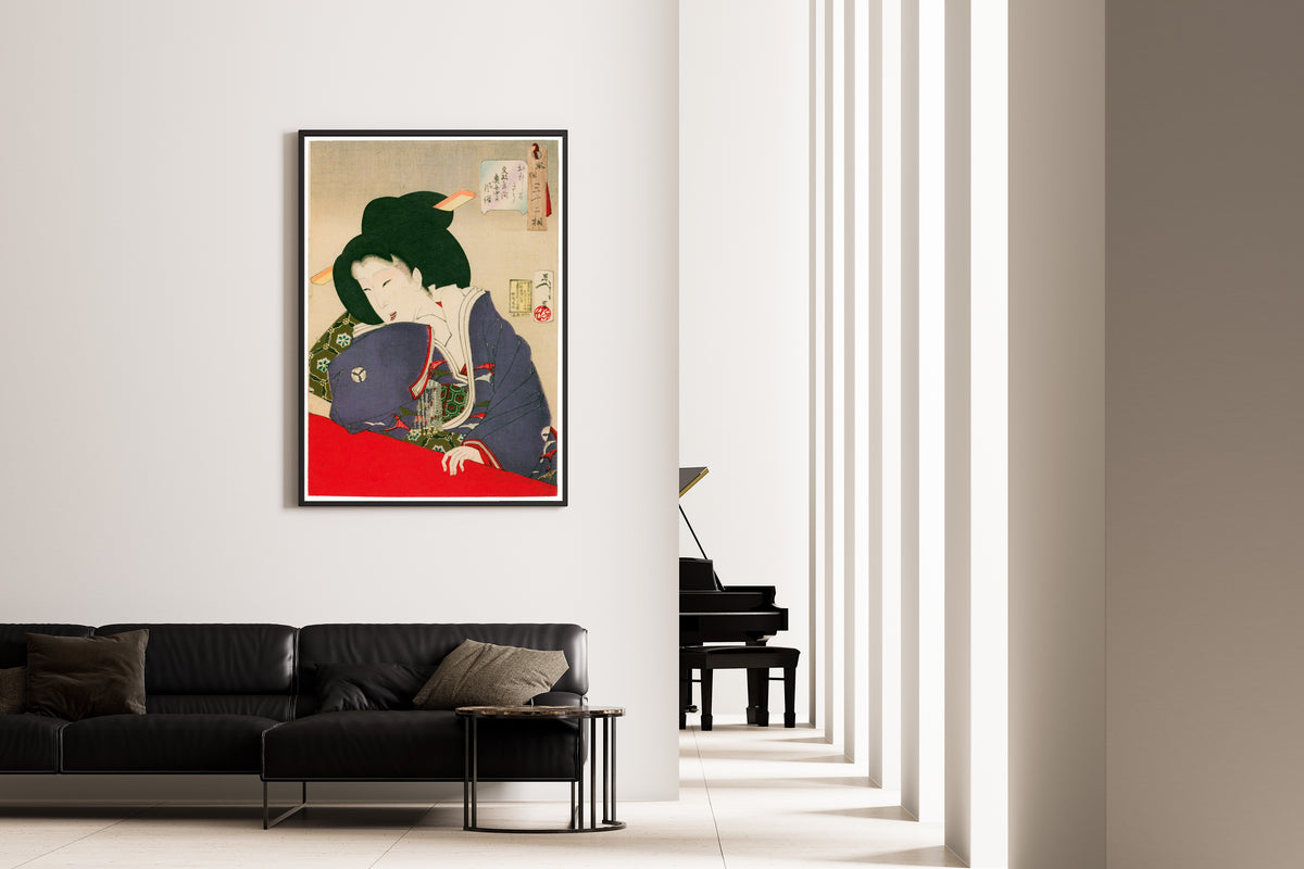 Tsukioka Yoshitoshi — Looks Amusing (Bunsei-era palace maid) | Japanese Woodblock Print (Ukiyo-e)