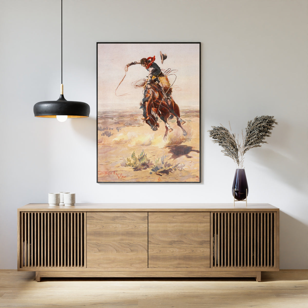 Charles M. Russell — A Bad Hoss | Western Art Print