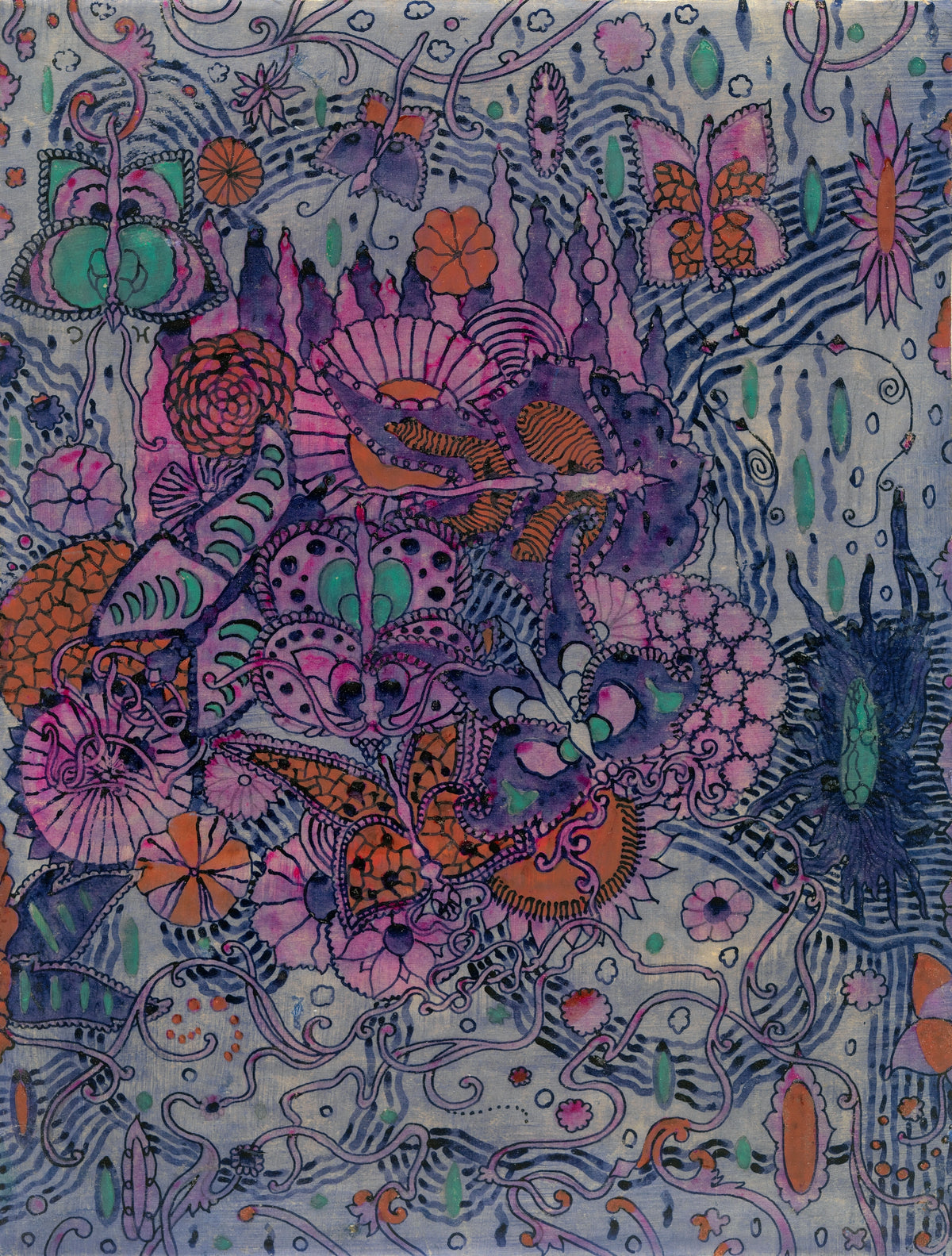 Harry Clarke — A Butterfly Textile Design for Sefton Fabrics, Belfast | Pattern Design Print