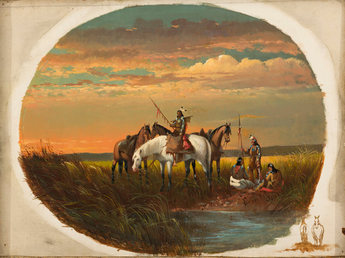 John Mix Stanley — A Halt on the Prairie for a Smoke | Western Art Print
