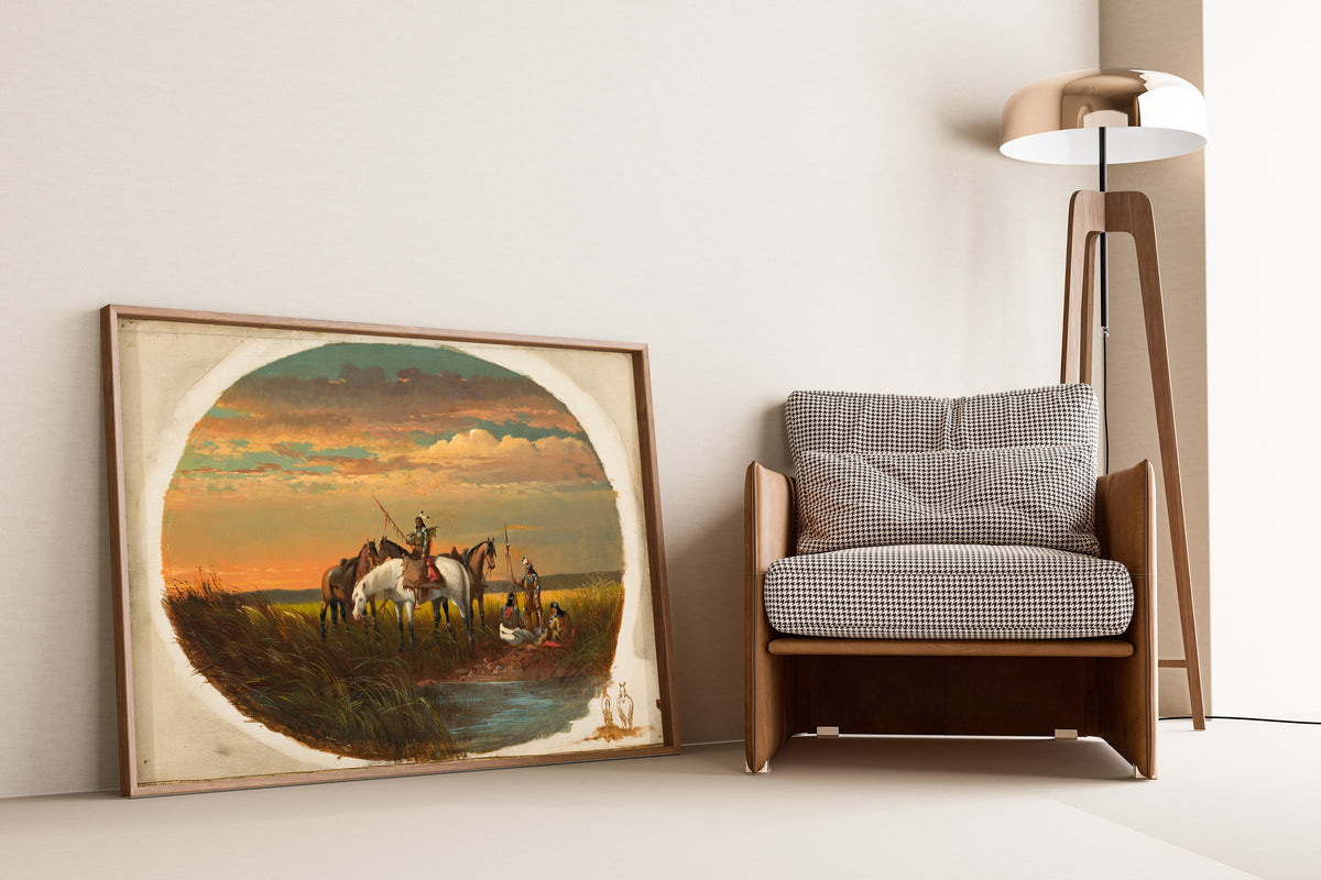 John Mix Stanley — A Halt on the Prairie for a Smoke | Western Art Print