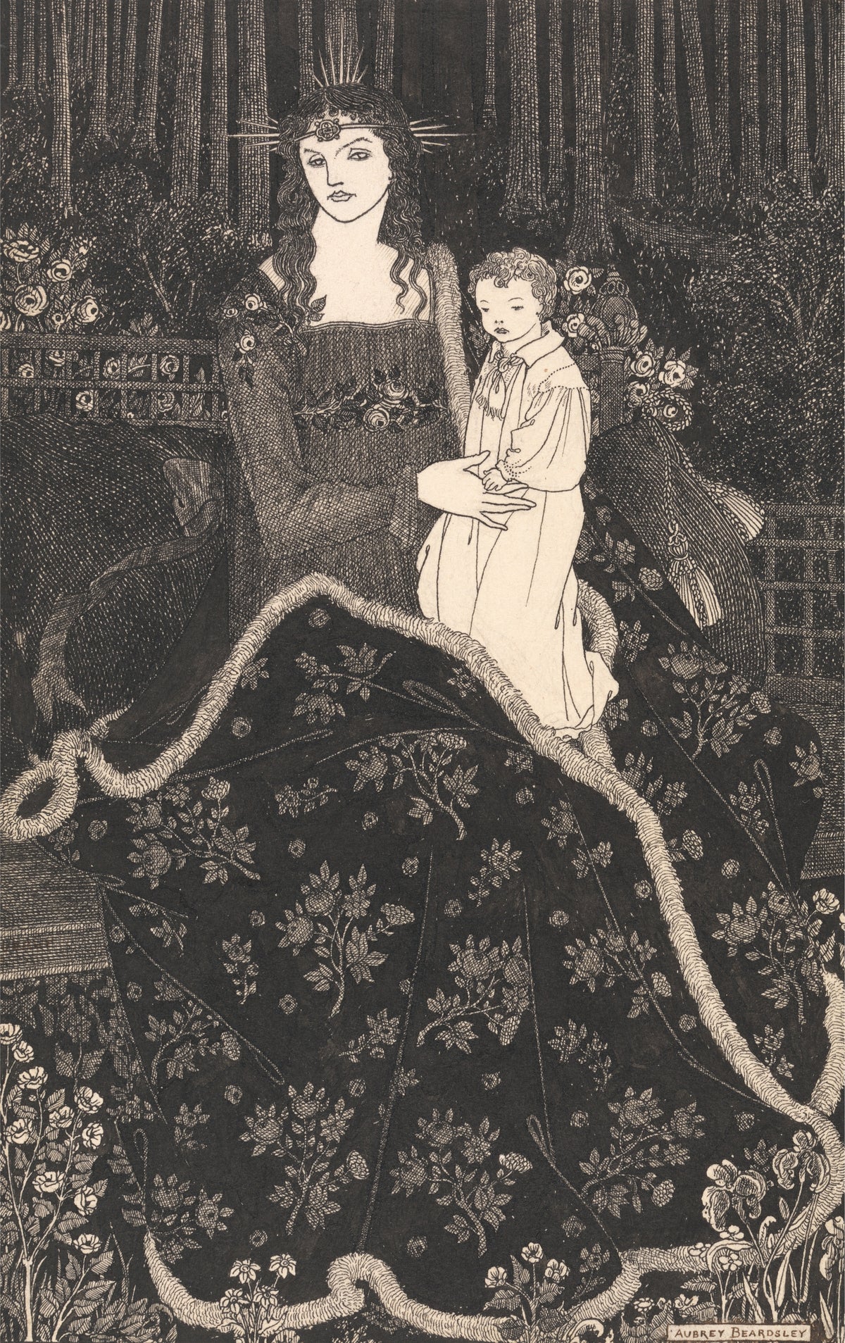 Aubrey Beardsley — A Large Christmas Card | Art Nouveau Illustration Print