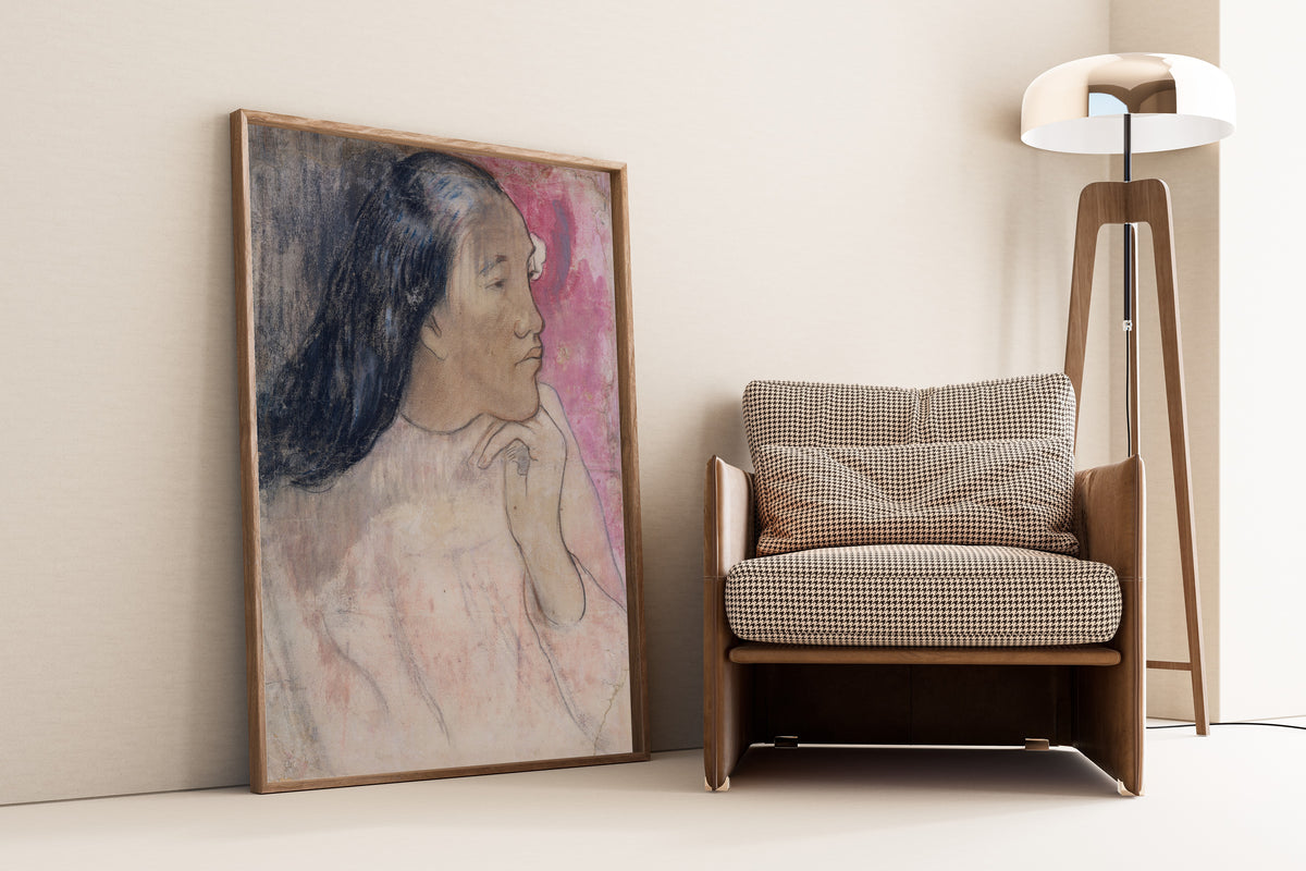 Paul Gauguin — A Tahitian Woman with a Flower in Her Hair | Fine Art Print