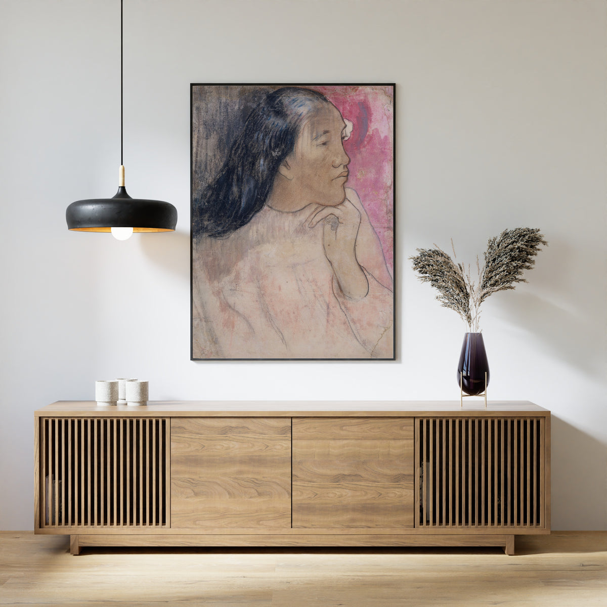 Paul Gauguin — A Tahitian Woman with a Flower in Her Hair | Fine Art Print