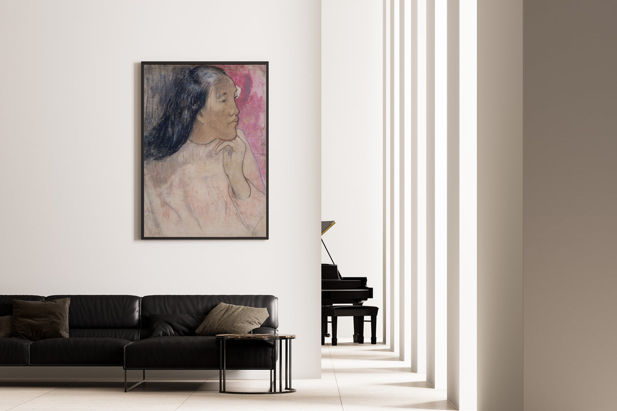 Paul Gauguin — A Tahitian Woman with a Flower in Her Hair | Fine Art Print