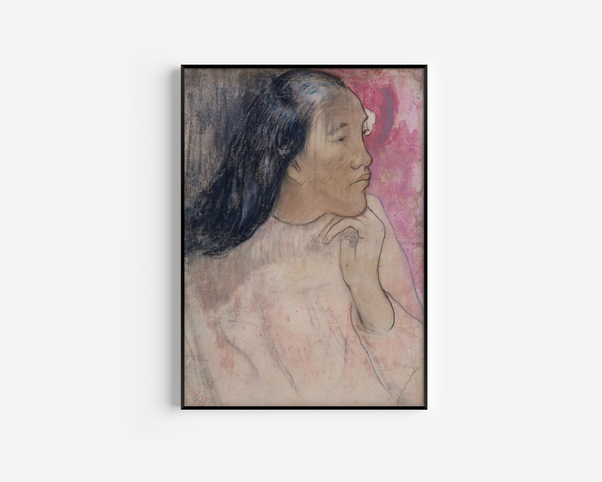 Paul Gauguin — A Tahitian Woman with a Flower in Her Hair | Fine Art Print