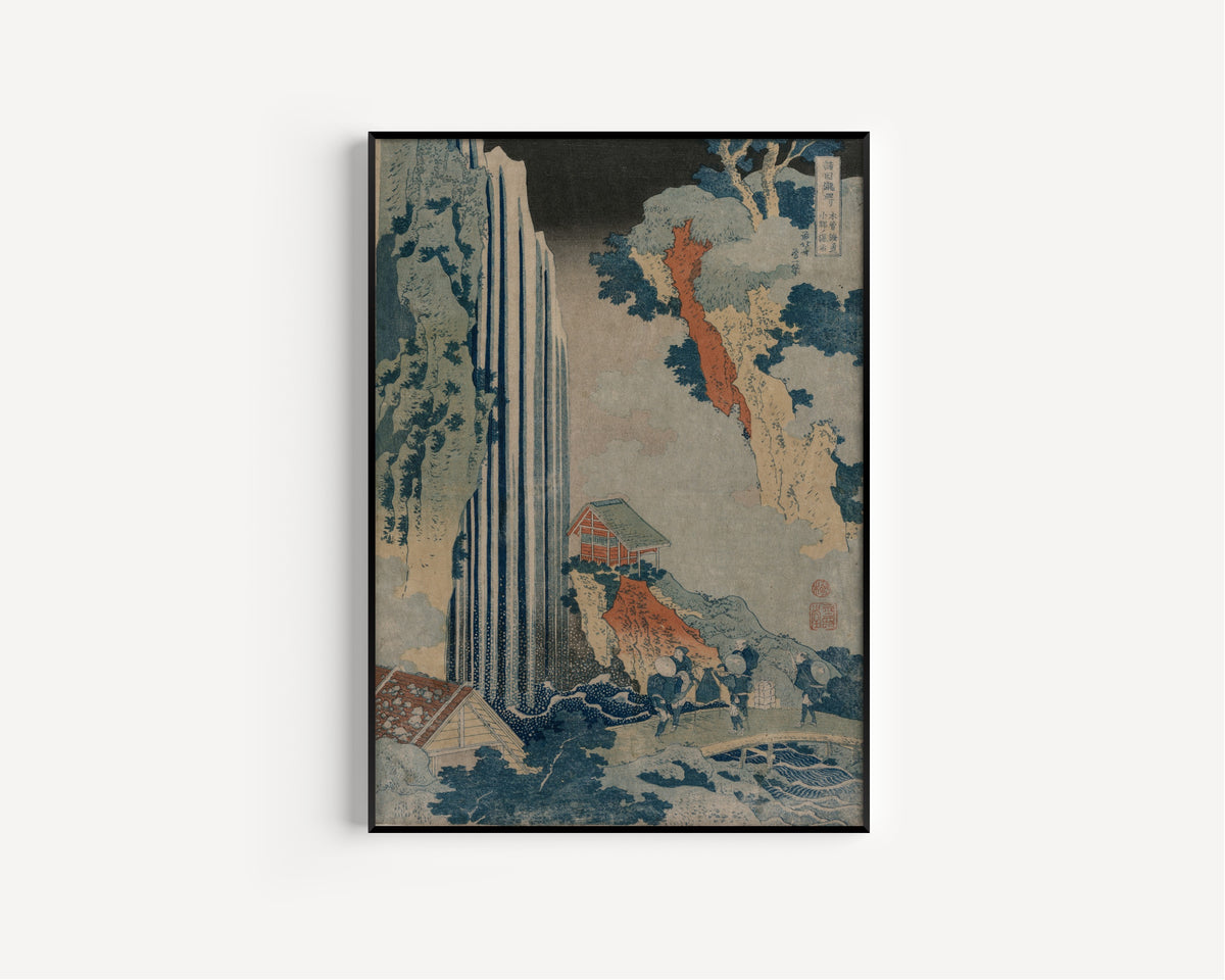 Katsushika Hokusai — A Tour of the Waterfalls of the Provinces: Ono Falls on the Kisokaidō | Japanese Woodblock Print (Ukiyo-e)