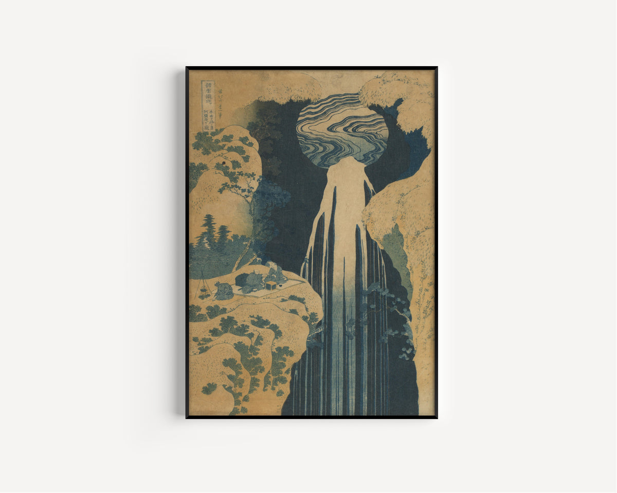 Katsushika Hokusai — A Tour of the Waterfalls of the Provinces: The Amida Falls in the Far Reaches of the Kisokaidō Road | Japanese Woodblock Print (Ukiyo-e)