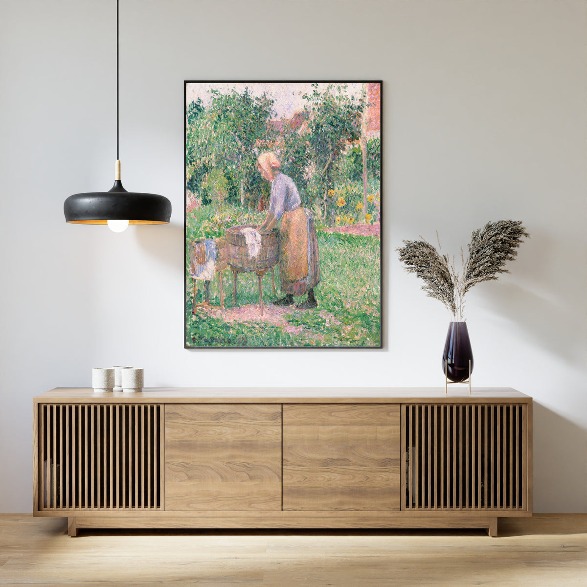 Camille Pissarro — A Washerwoman at Eragny | Fine Art Print