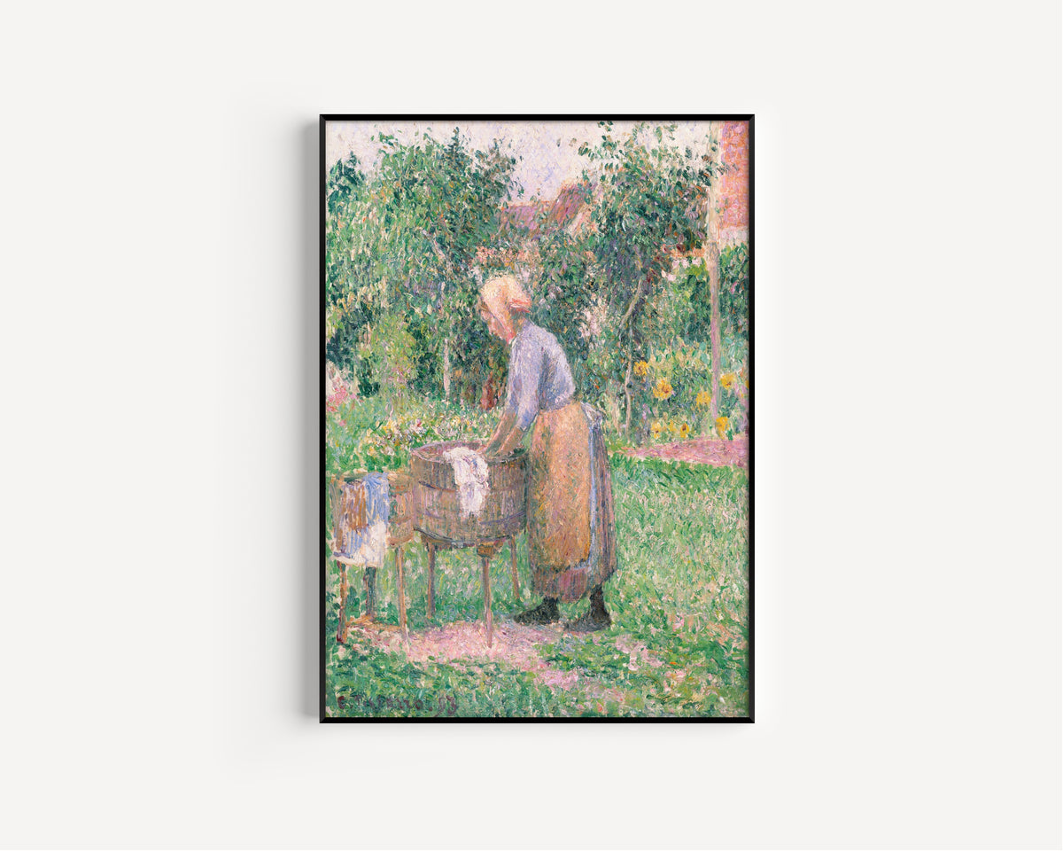 Camille Pissarro — A Washerwoman at Eragny | Fine Art Print