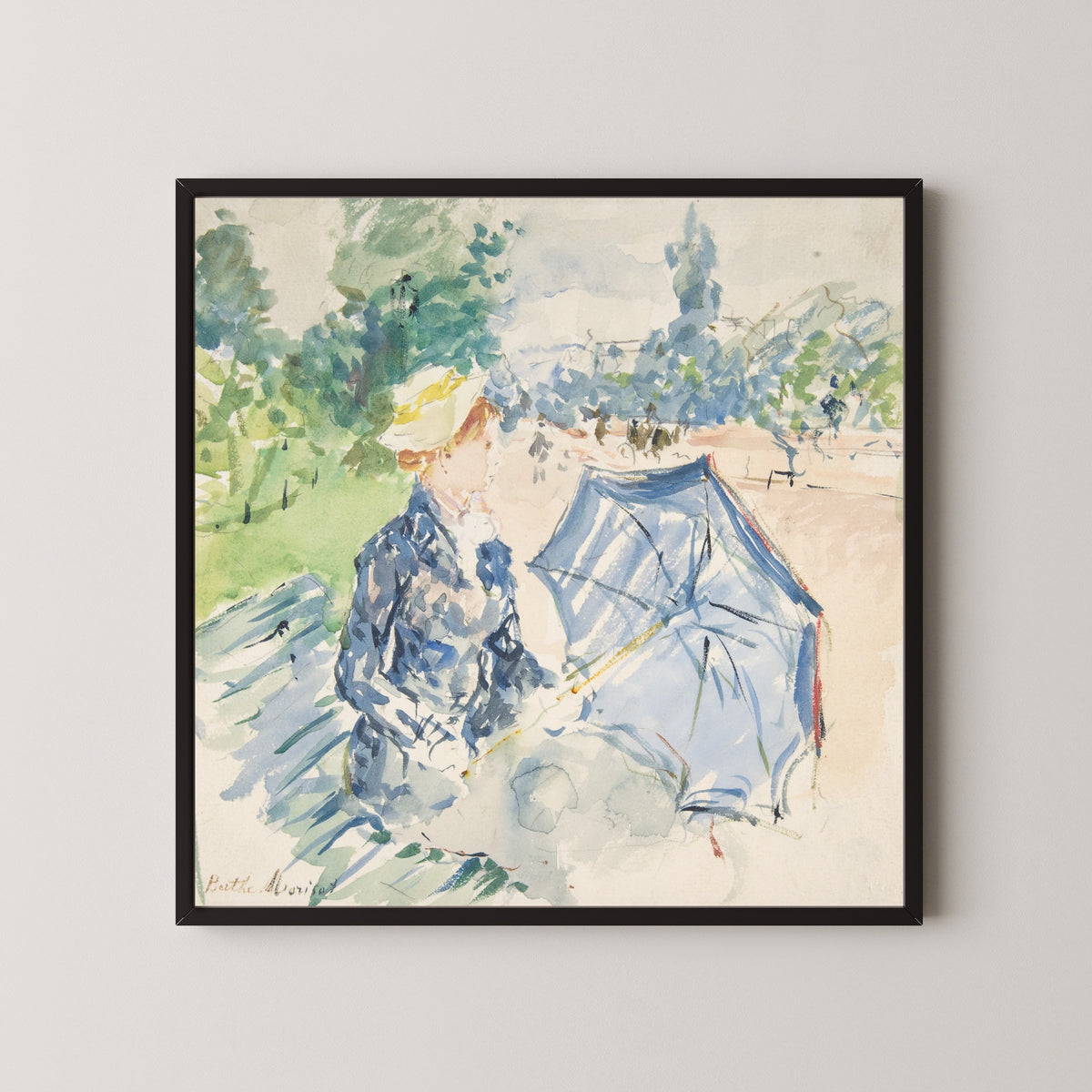 Berthe Morisot — A Woman Seated at a Bench on the Avenue du Bois | Fine Art Print