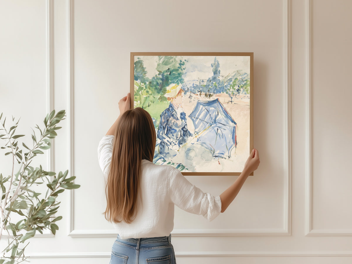 Berthe Morisot — A Woman Seated at a Bench on the Avenue du Bois | Fine Art Print
