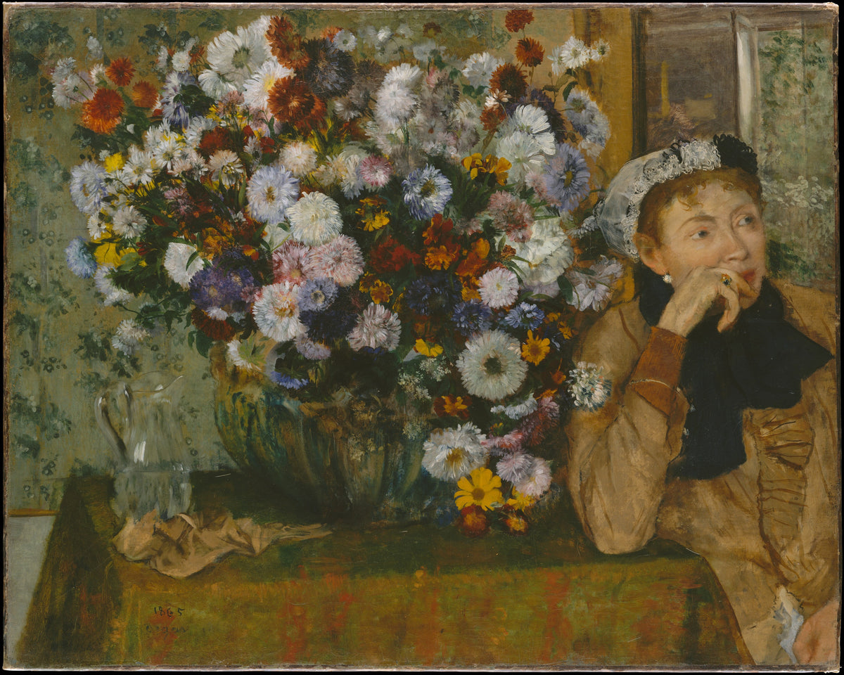 Edgar Degas — A Woman Seated beside a Vase of Flowers (Madame Paul Valpinçon?) | Fine Art Print