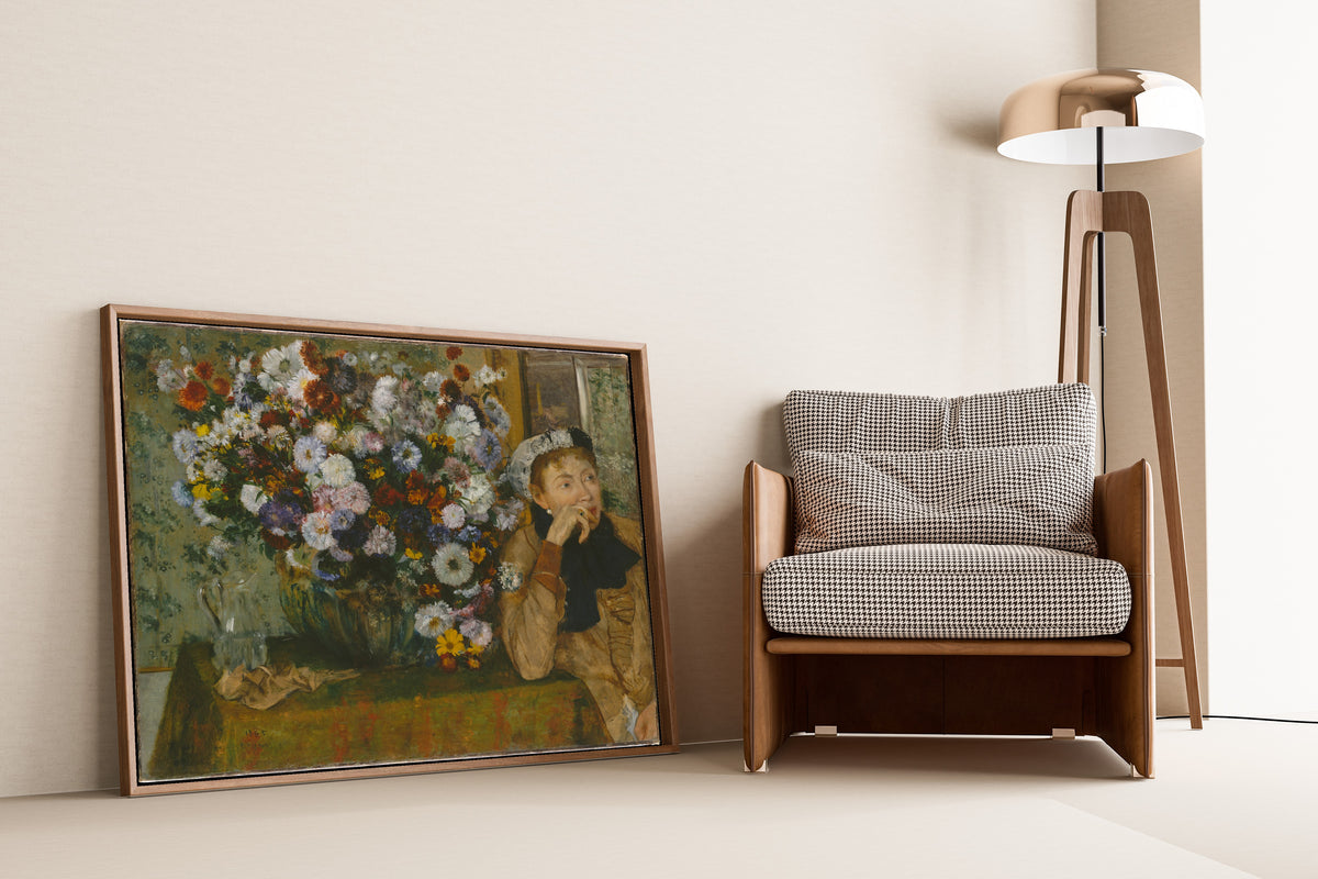 Edgar Degas — A Woman Seated beside a Vase of Flowers (Madame Paul Valpinçon?) | Fine Art Print