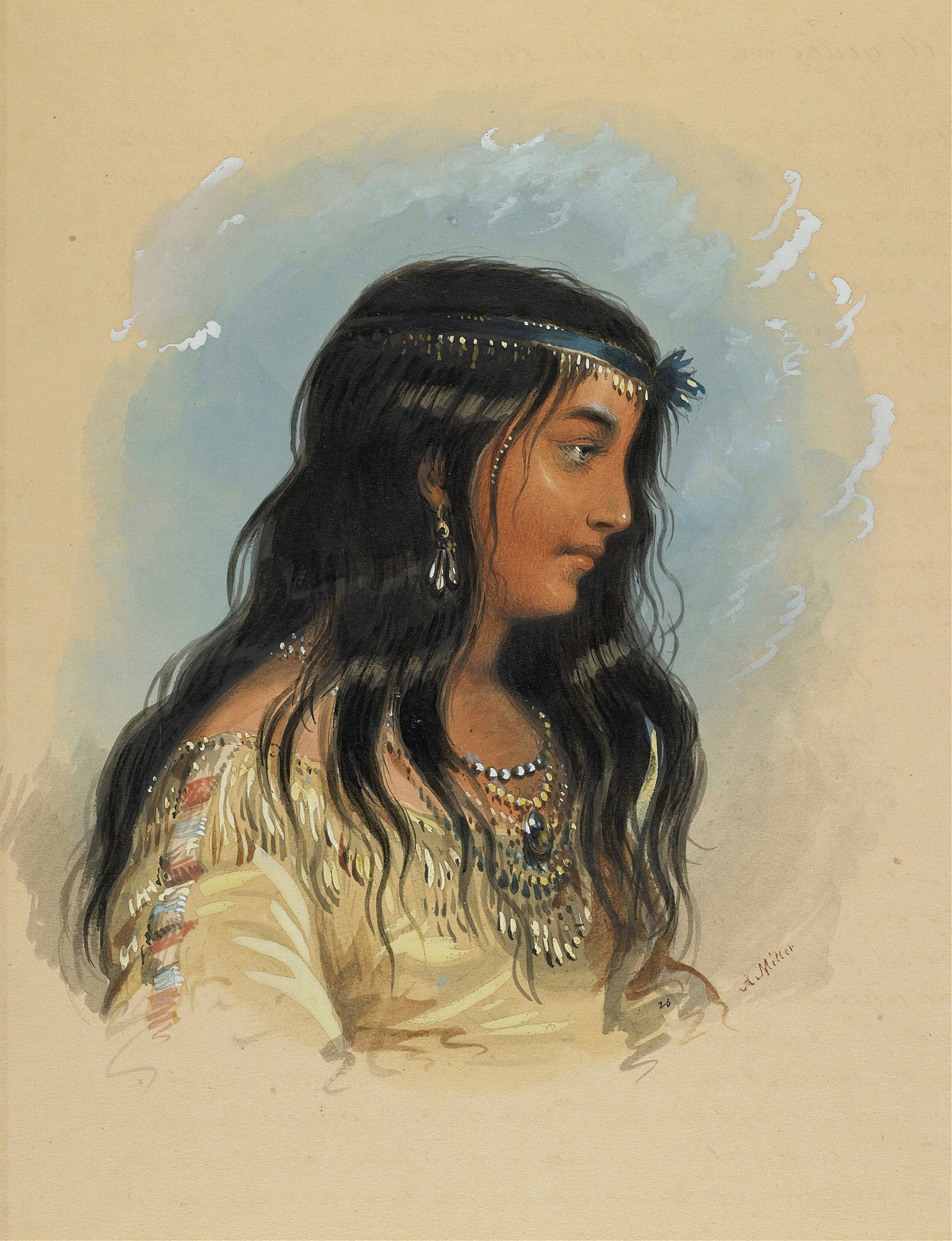Alfred Jacob Miller — A Young Woman of the Flat Head Tribe | Western Art Print