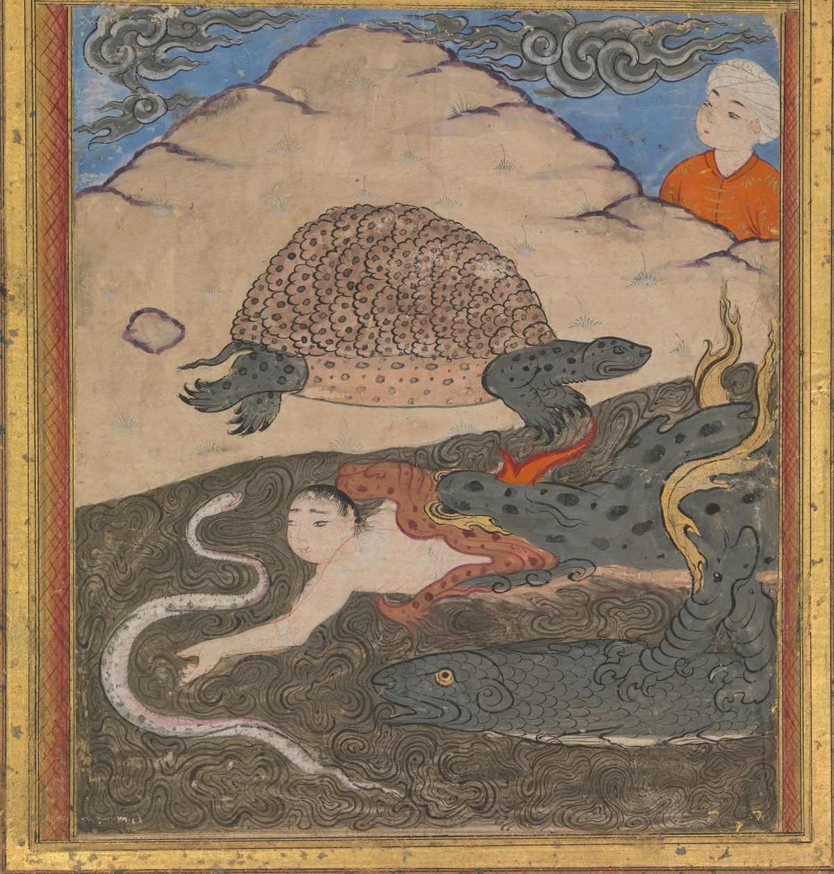 Aja'ib al-Makhluqat: The Tortoise | Persian Miniature Art Print
