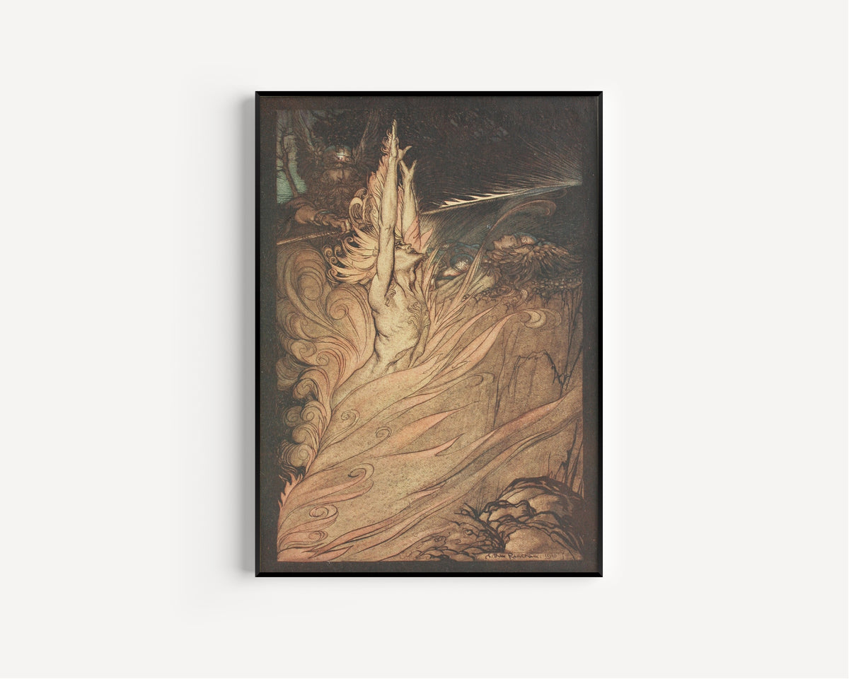 Arthur Rackham — Appear, Flickering Fire, Encircle the Rock with Thy Flame | Wagner Illustration Print