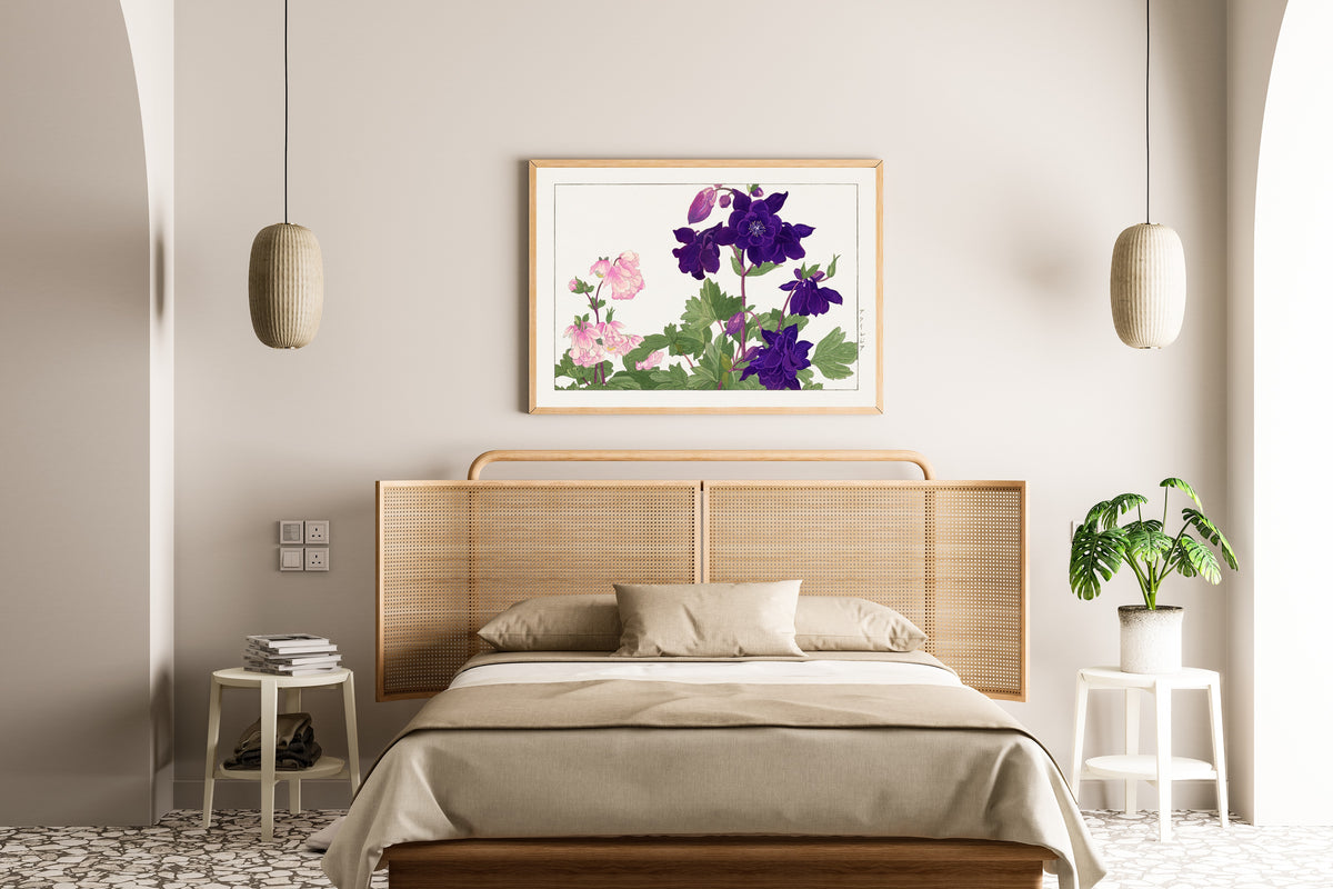 Tanigami Kōnan — Aquilegia flower | Japanese Botanical Woodblock Print