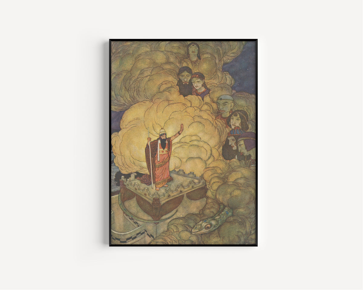 Edmund Dulac — Arabian Nights: Solomon Commands the Spirits of the World | Fairy Tale Illustration Print