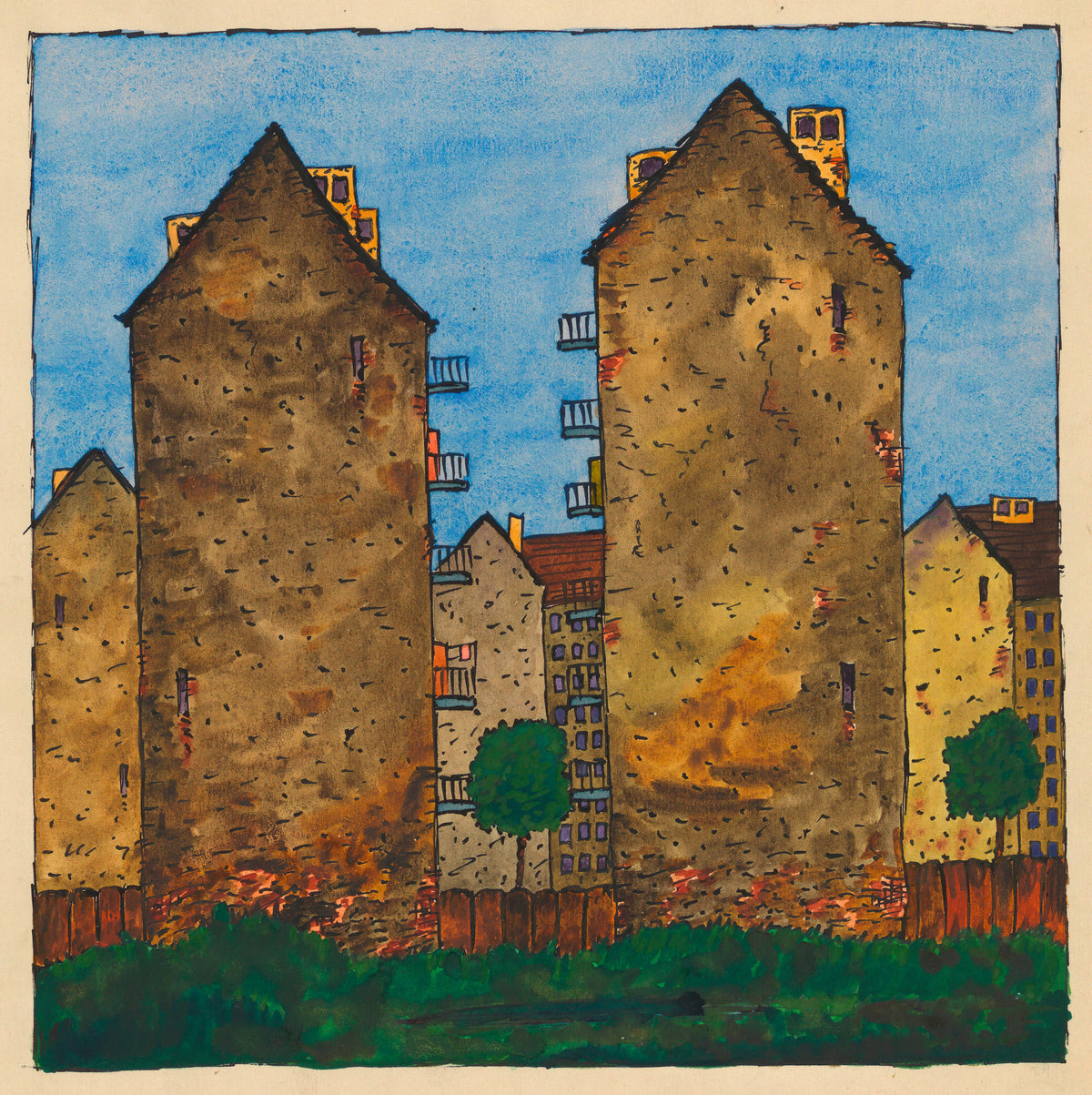 Karl Wiener — Arbeitervillen (Workers' Villas) | Expressionist Art Print