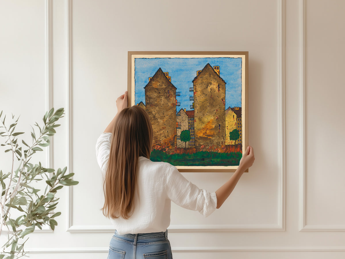 Karl Wiener — Arbeitervillen (Workers' Villas) | Expressionist Art Print
